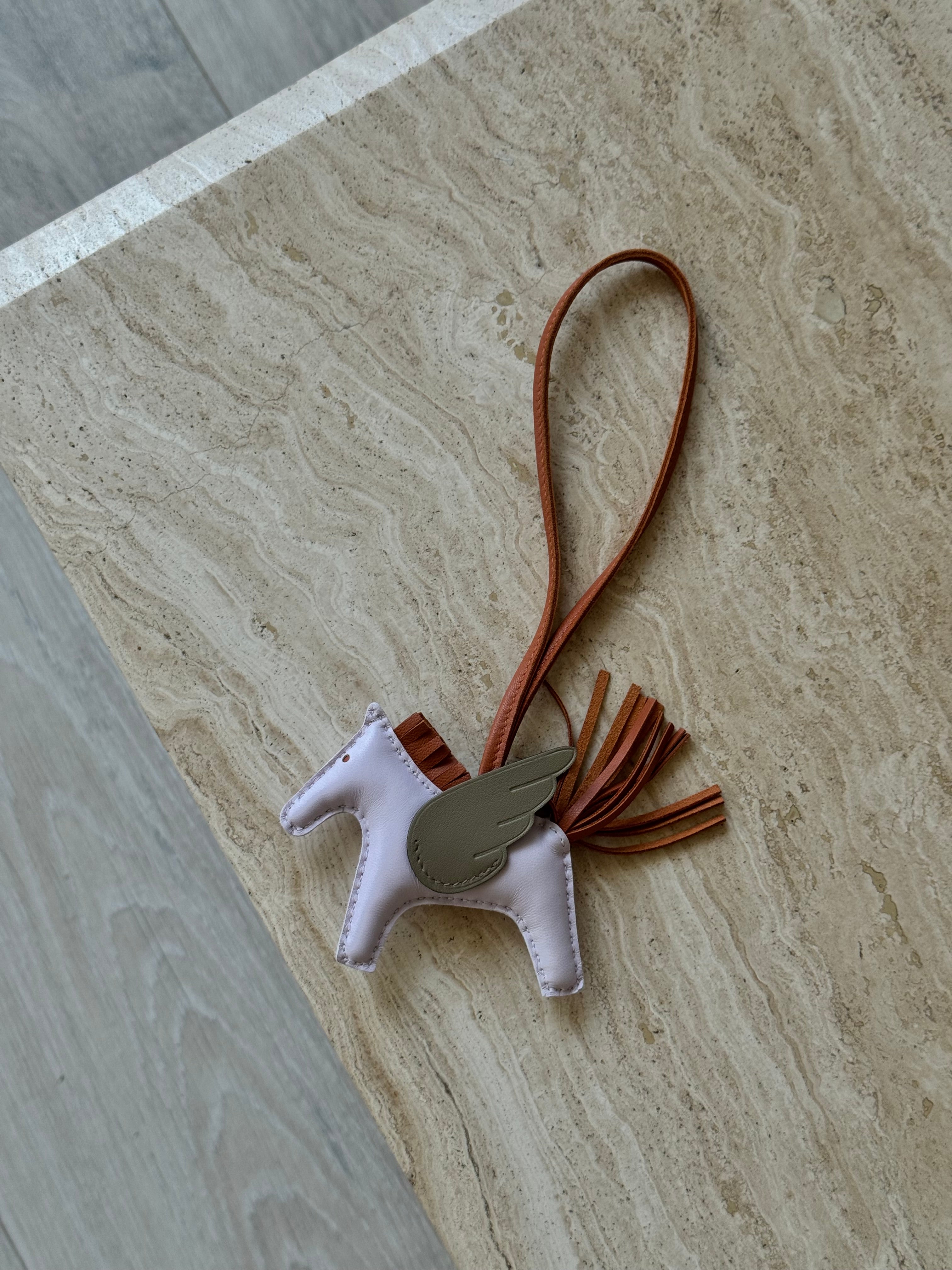 Hermès Rodeo PM Charm In Mauve With Pain D'Epice