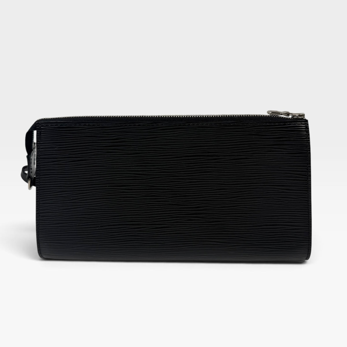 Louis Vuitton Pochette In Black Epi Leather With Silver Hardware. 100% authentic and preloved in excellent condition