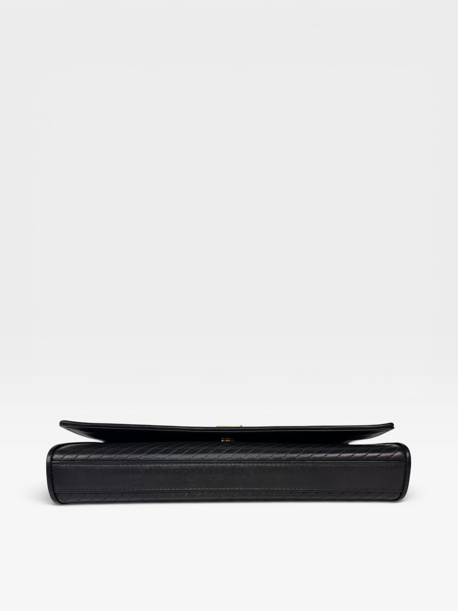 Saint Laurent Kate Long Clutch In Black Leather Gold Hardware. 100% authentic and preloved in very good condition