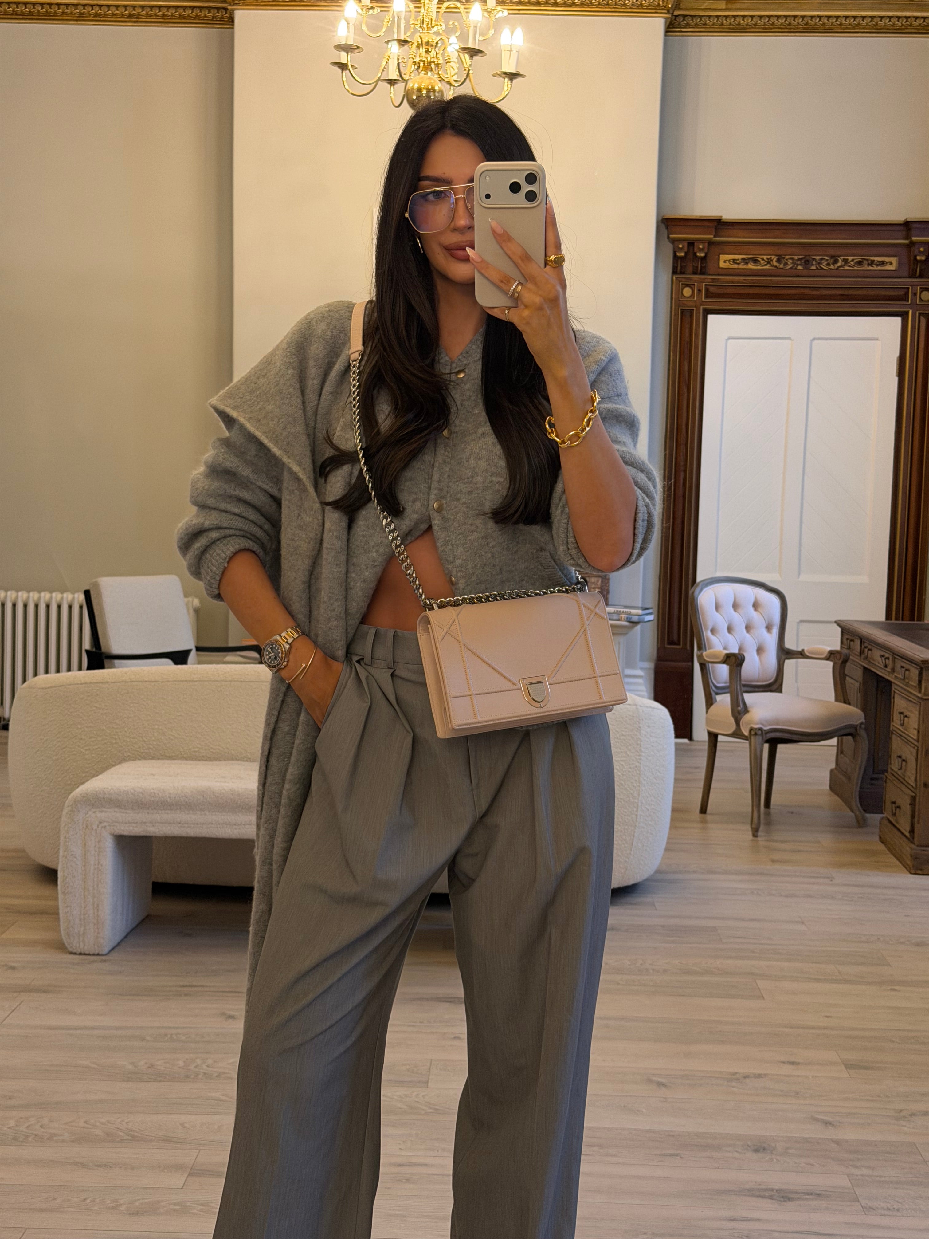 Christian Dior Medium Diorama Bag In Blush Pink Leather With SHW