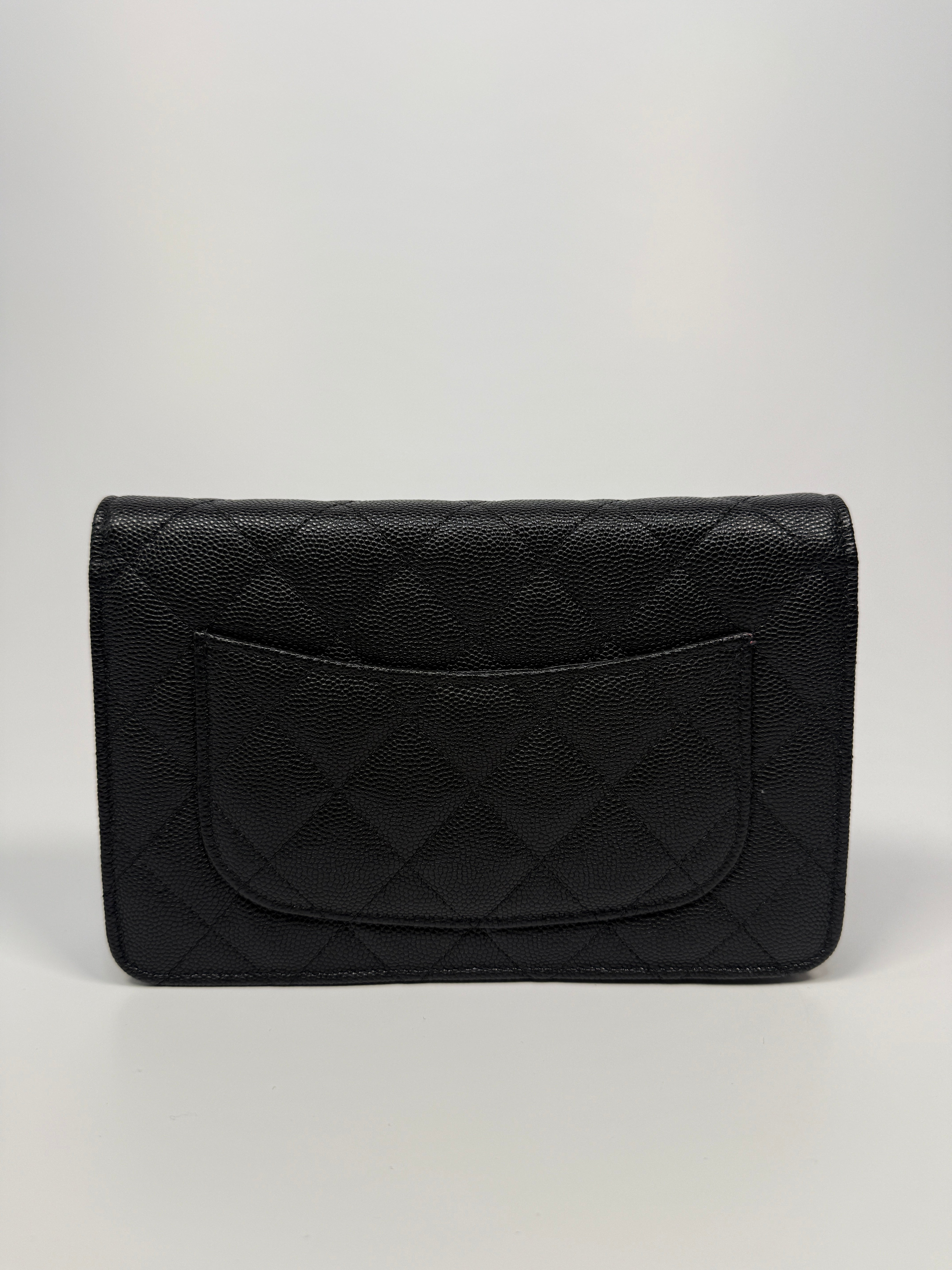Chanel Wallet On Chain Black Caviar Leather With Gold Hardware Authentic and preloved in excellent condition