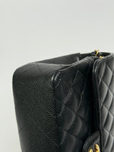 Chanel Small Classic Double Flap In Black Caviar Leather With GHW