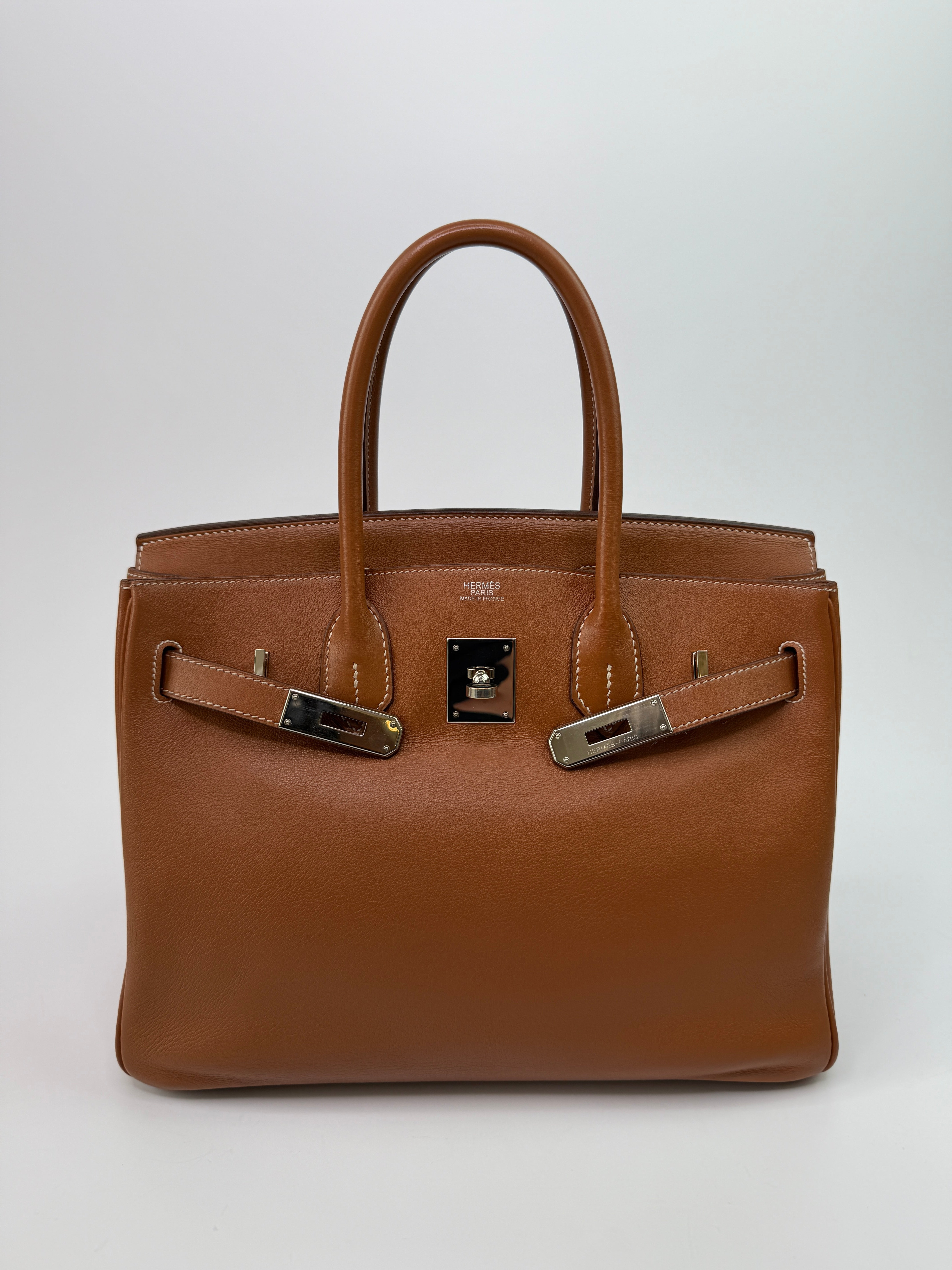 Authentic Pre Loved Hermès Birkin 30 In Gold Swift Leather With Palladium Hardware Very Good Condition