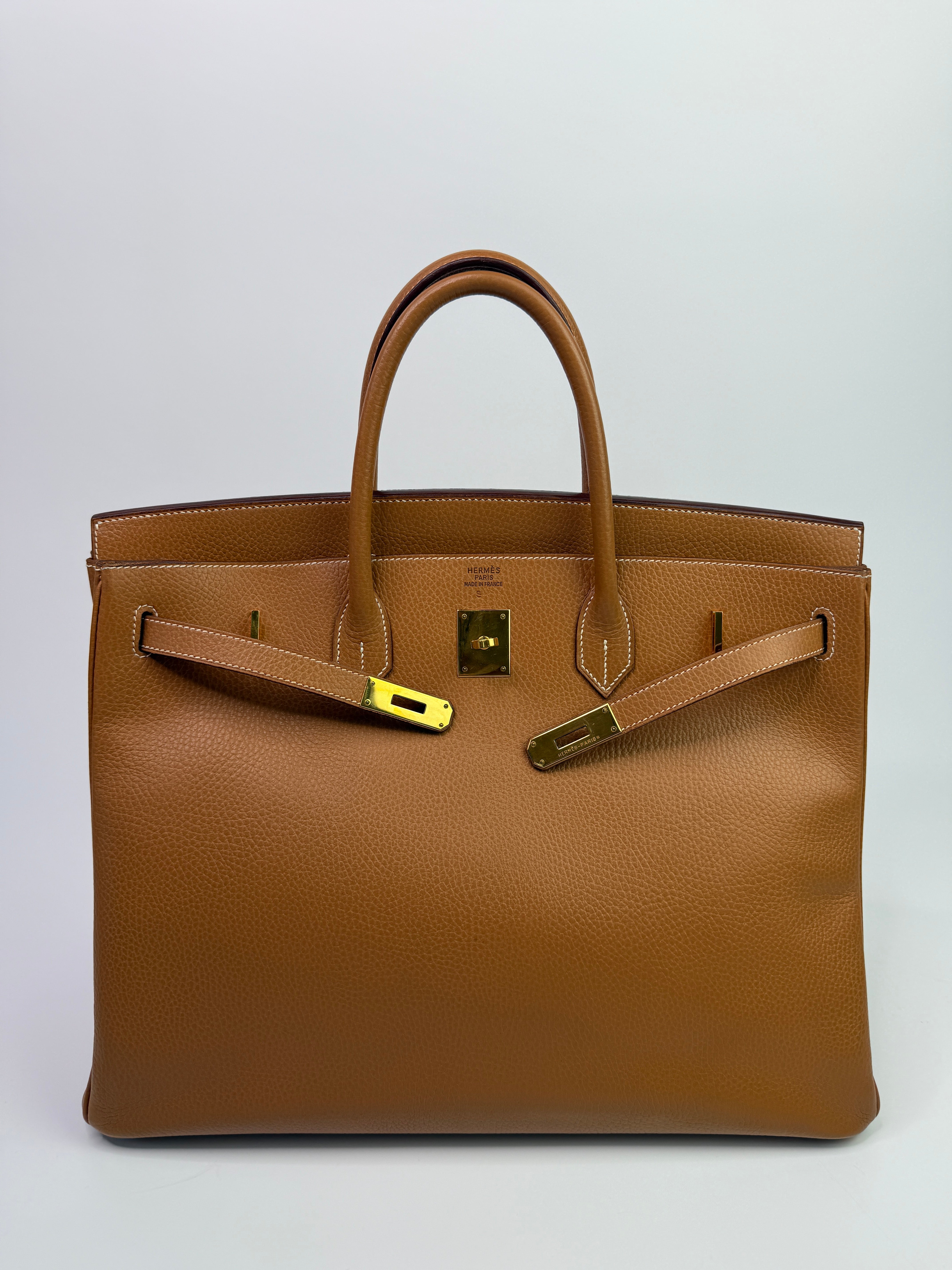 Hermès Birkin 40 In Gold Courchevel Leather With GHW
