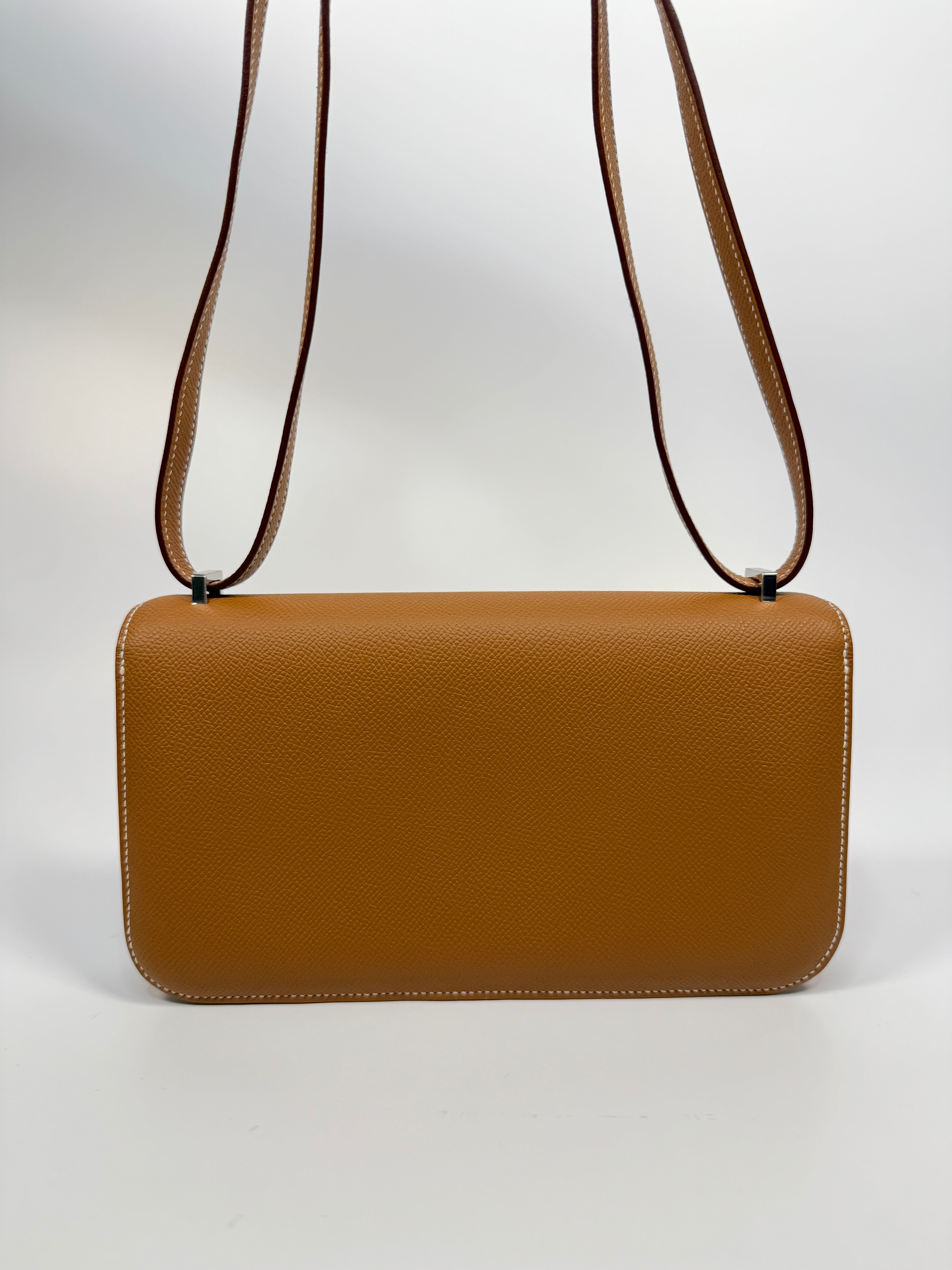 Authentic Pre Loved Hermès Constance Elan In Gold Epsom Leather With Palladium Hardware New & Unused