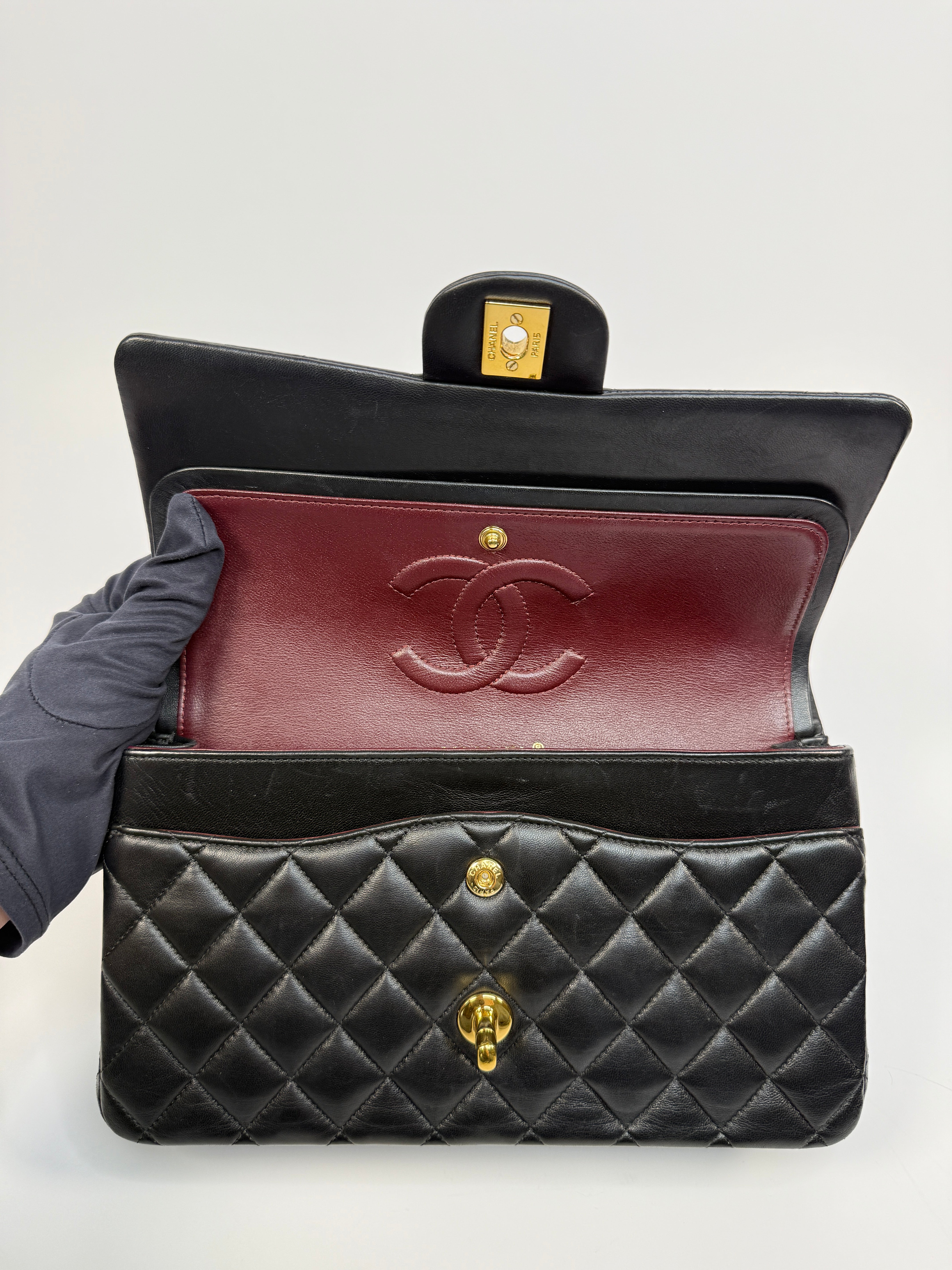 Chanel Medium Classic Double Flap Black Lambskin With Gold Hardware
Pre Loved & Authentic