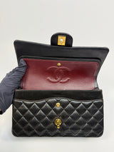 Chanel Medium Classic Double Flap Black Lambskin With GHW