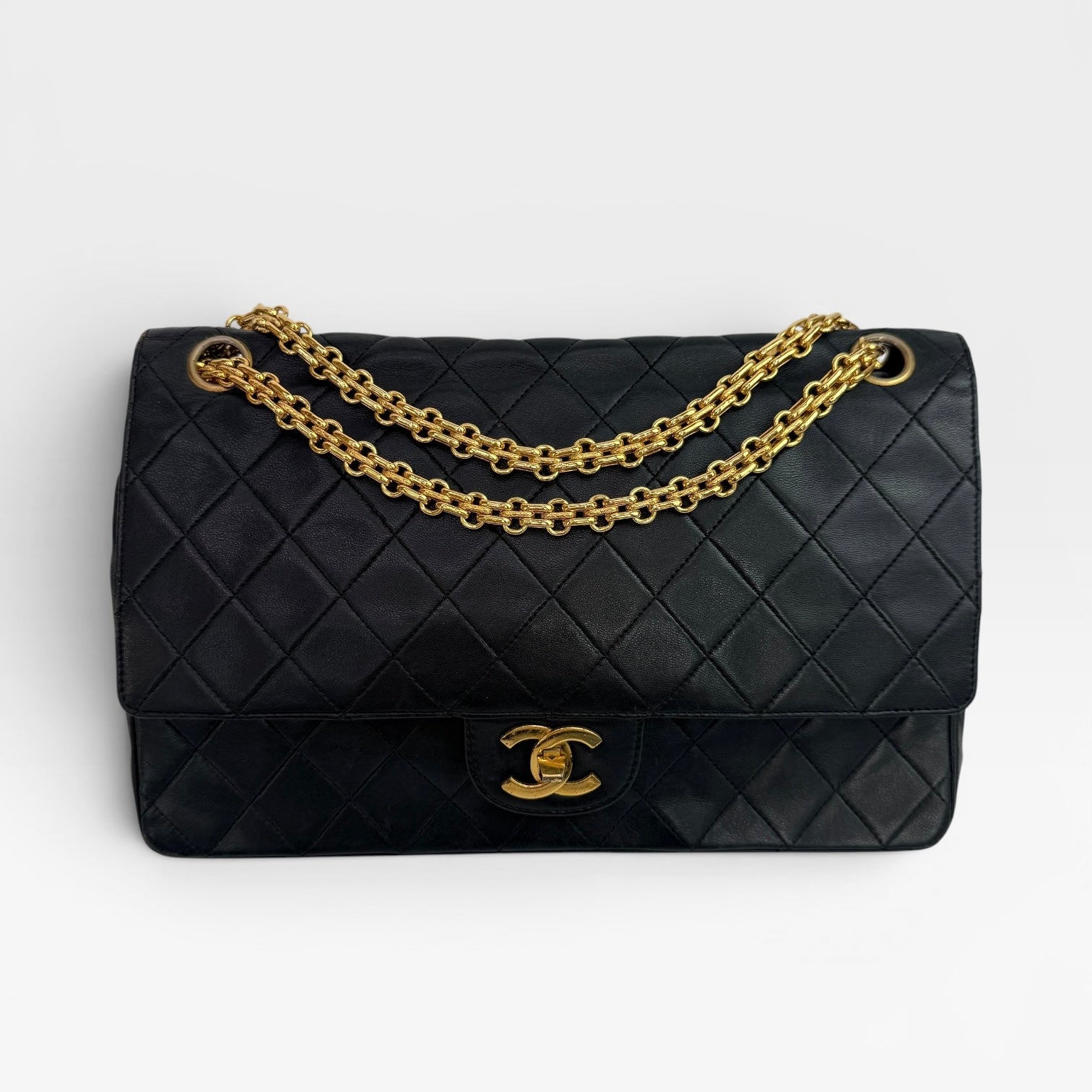 Chanel Vintage Bijoux Chain Double Flap With GHW