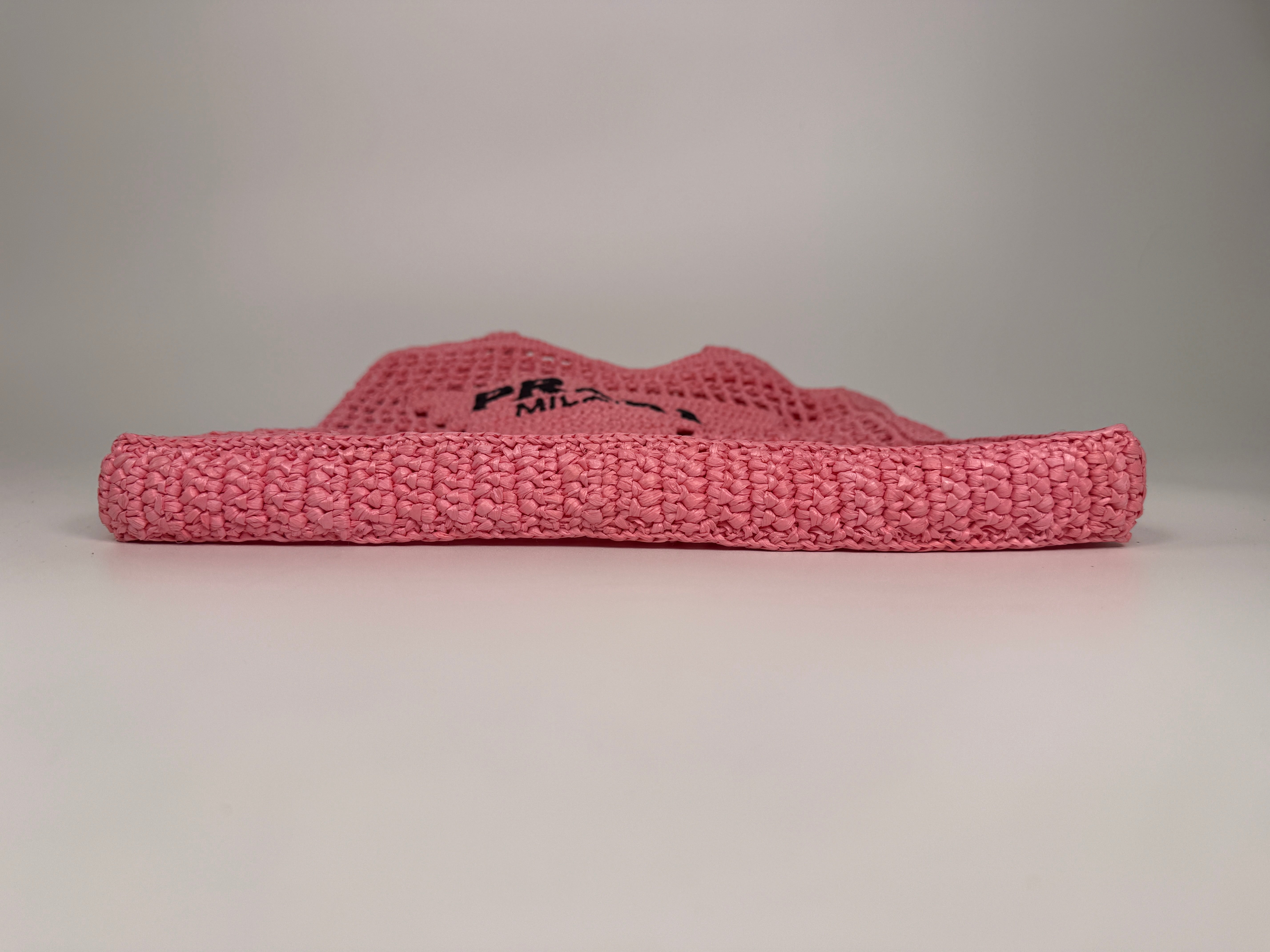 Prada Crotchet Tote In Petal Pink Excellent Condition