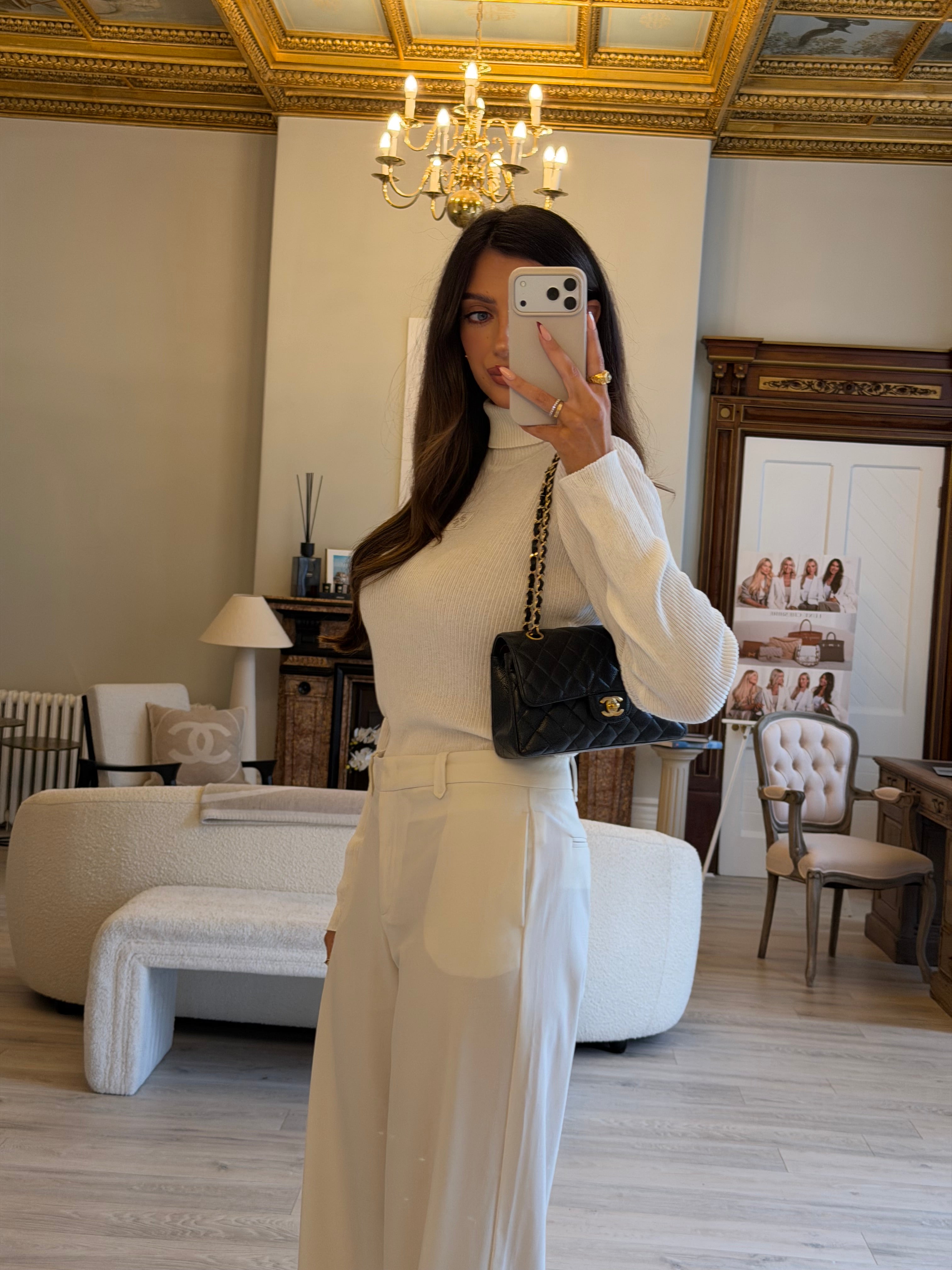 Chanel Small Classic Double Flap In Black Caviar Leather With Gold Hardware
Pre Loved & Authentic