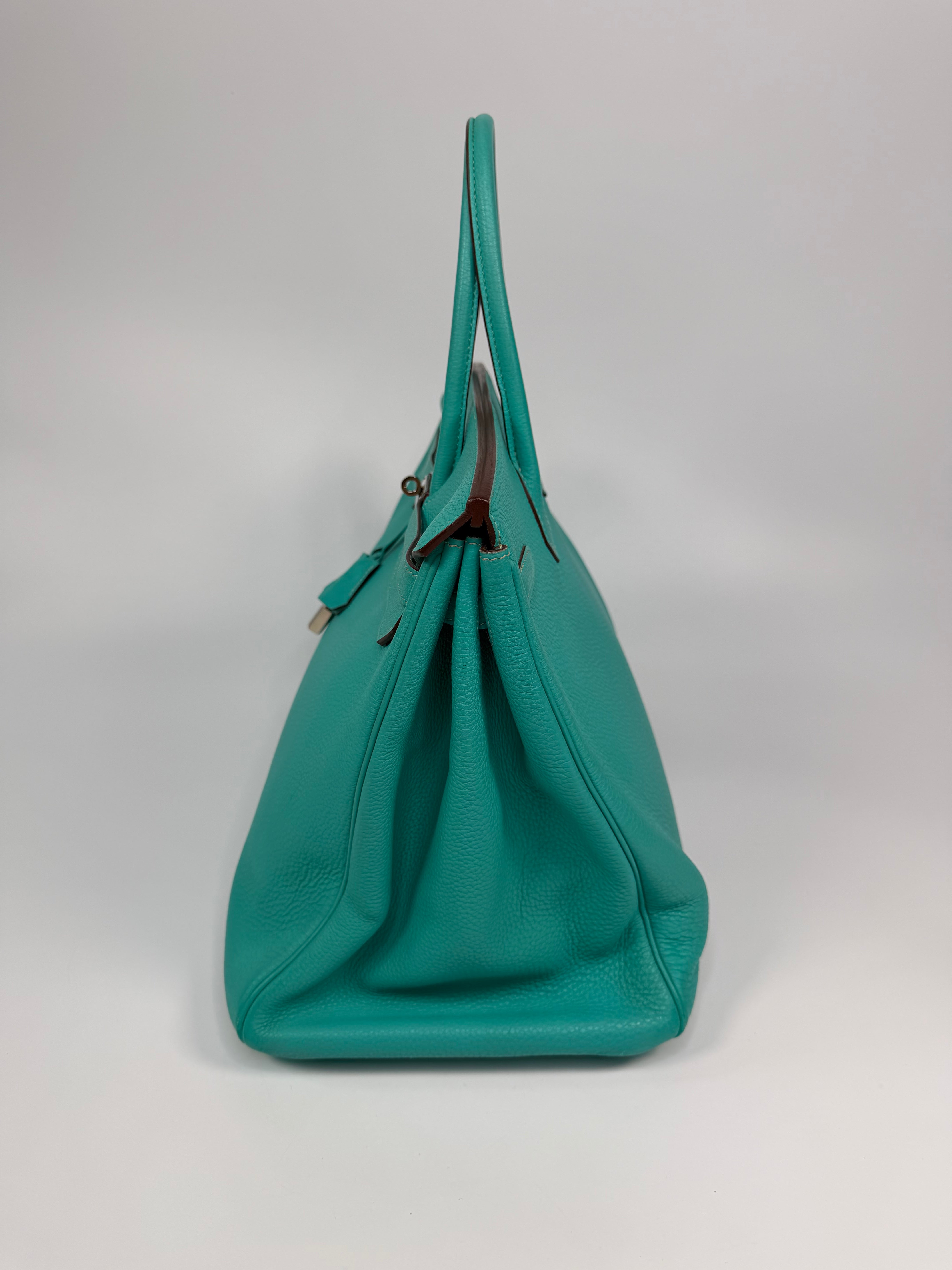 Hermès Birkin 40 In Bleu Lagoon Togo Leather With Palladium Hardware