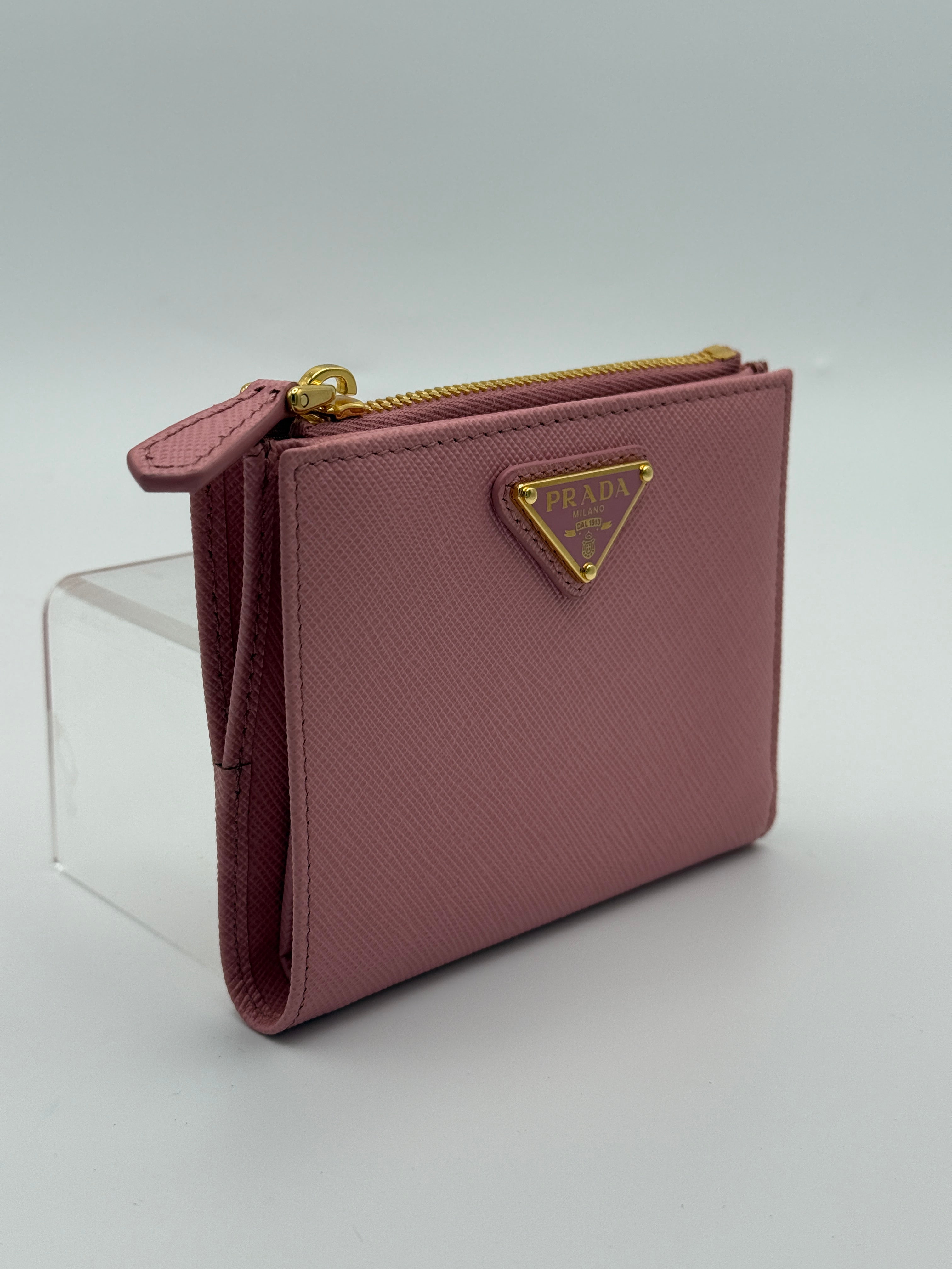 Prada Small Wallet In Pink Saffiano Leather