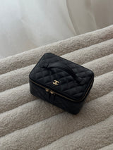 Chanel Vanity Case In Black Caviar Leather With GHW