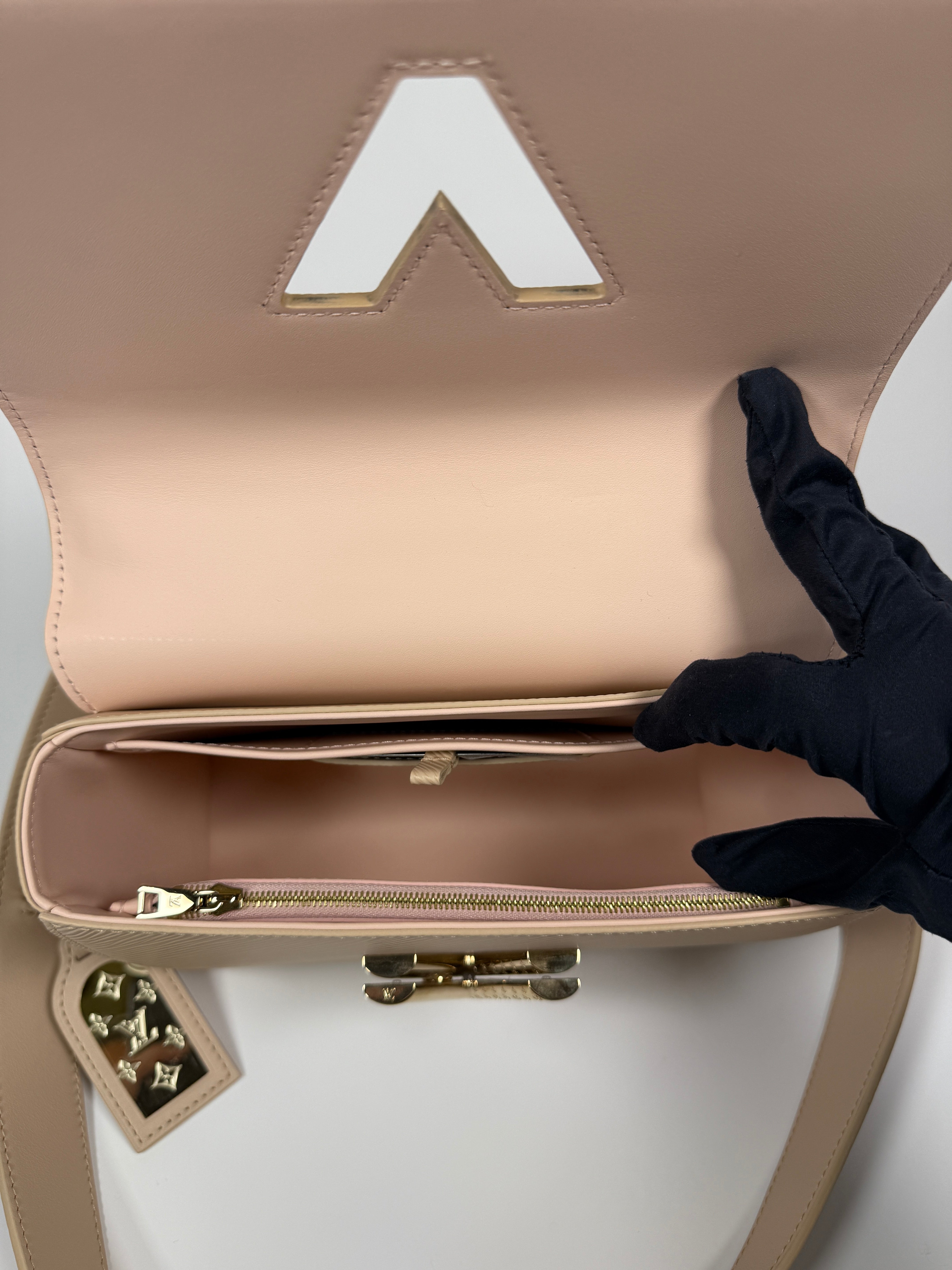 Louis Vuitton Twist MM Bag In Blush Pink Epi Leather