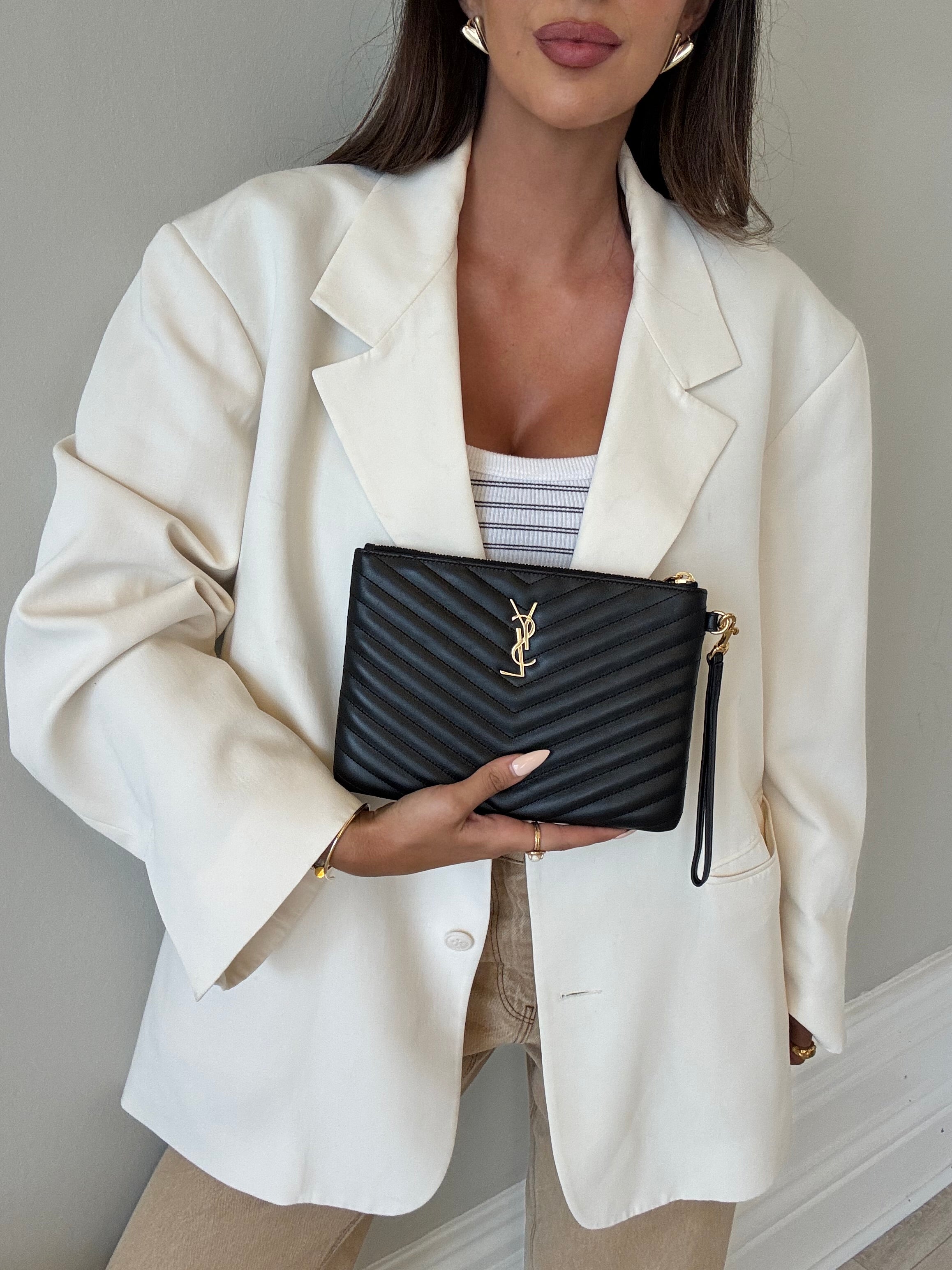 Saint Laurent Cassandre Matelassé Leather Pouch