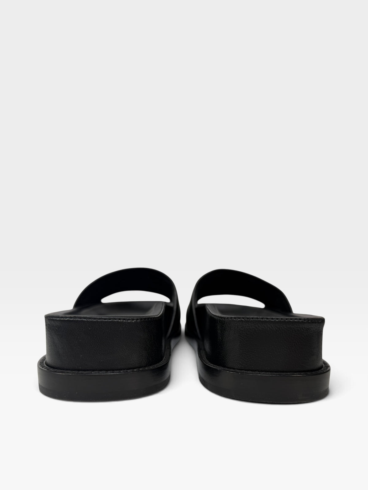 Chanel Multicolour Logo Slide Sandals In Black Leather. 100% authentic and preloved in excellent condition