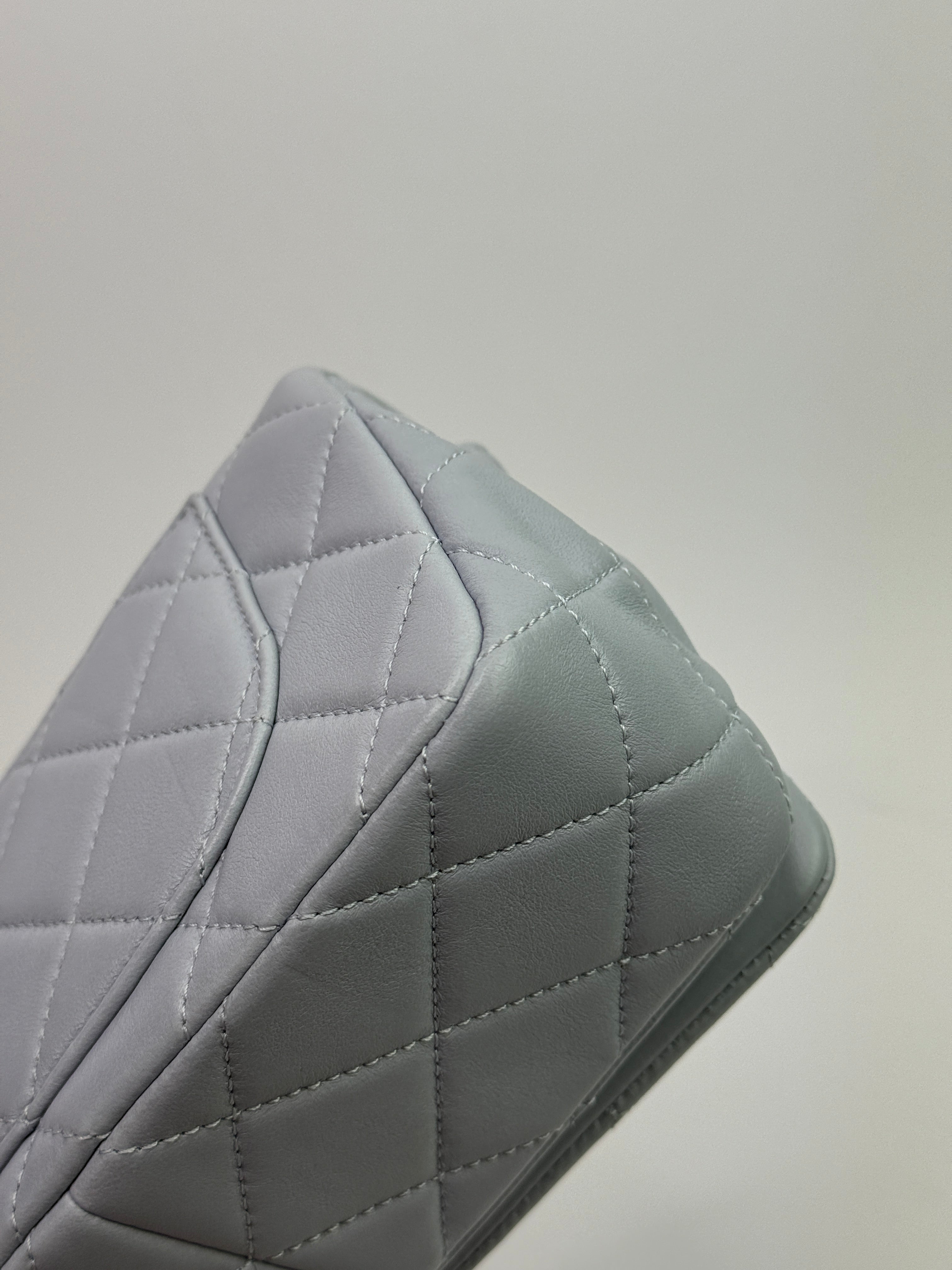 Chanel Seasonal Flap In Gris Clair Lambskin With GHW