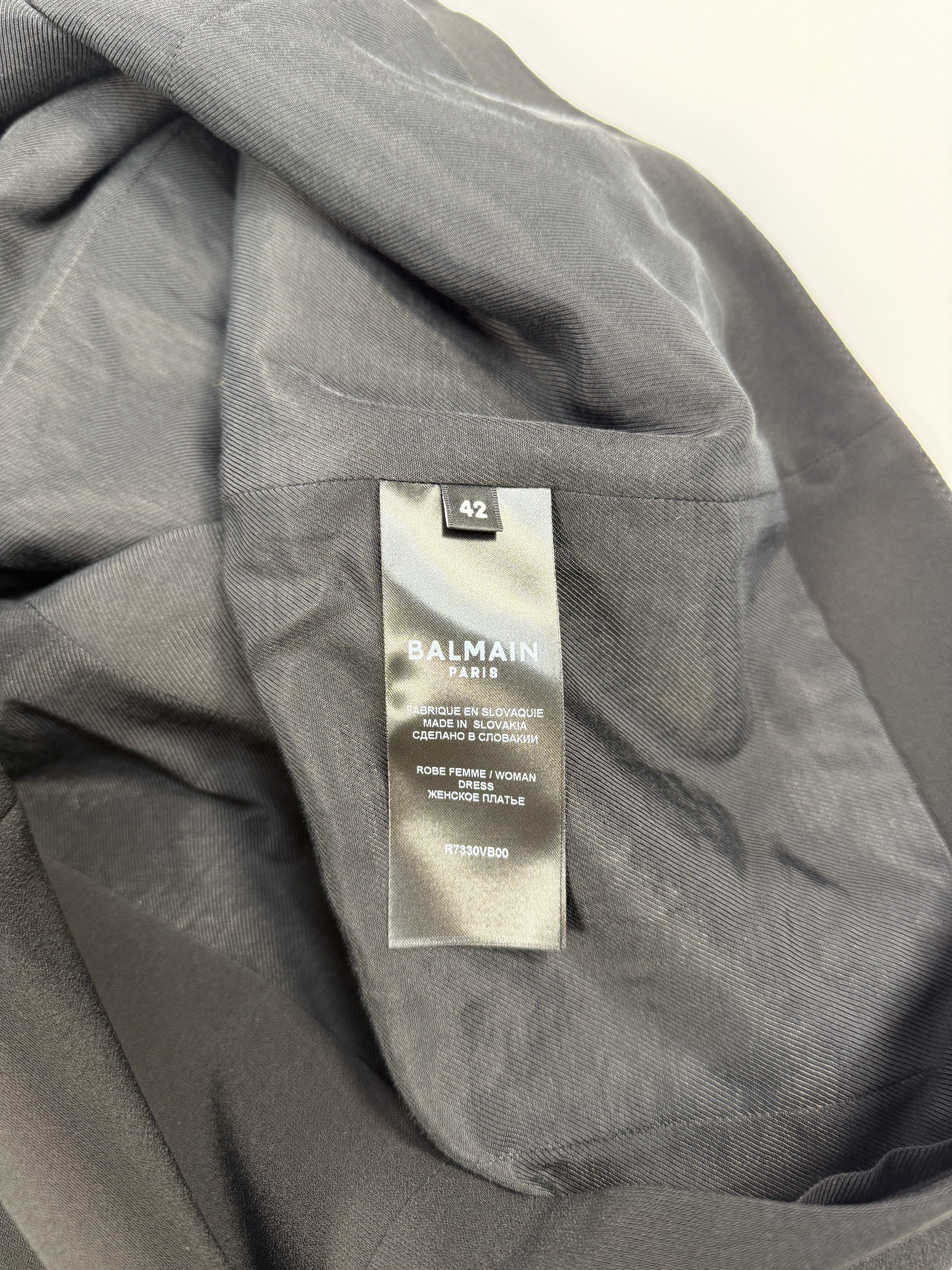 Balmain Crêpe Mini Dress (Size UK14)