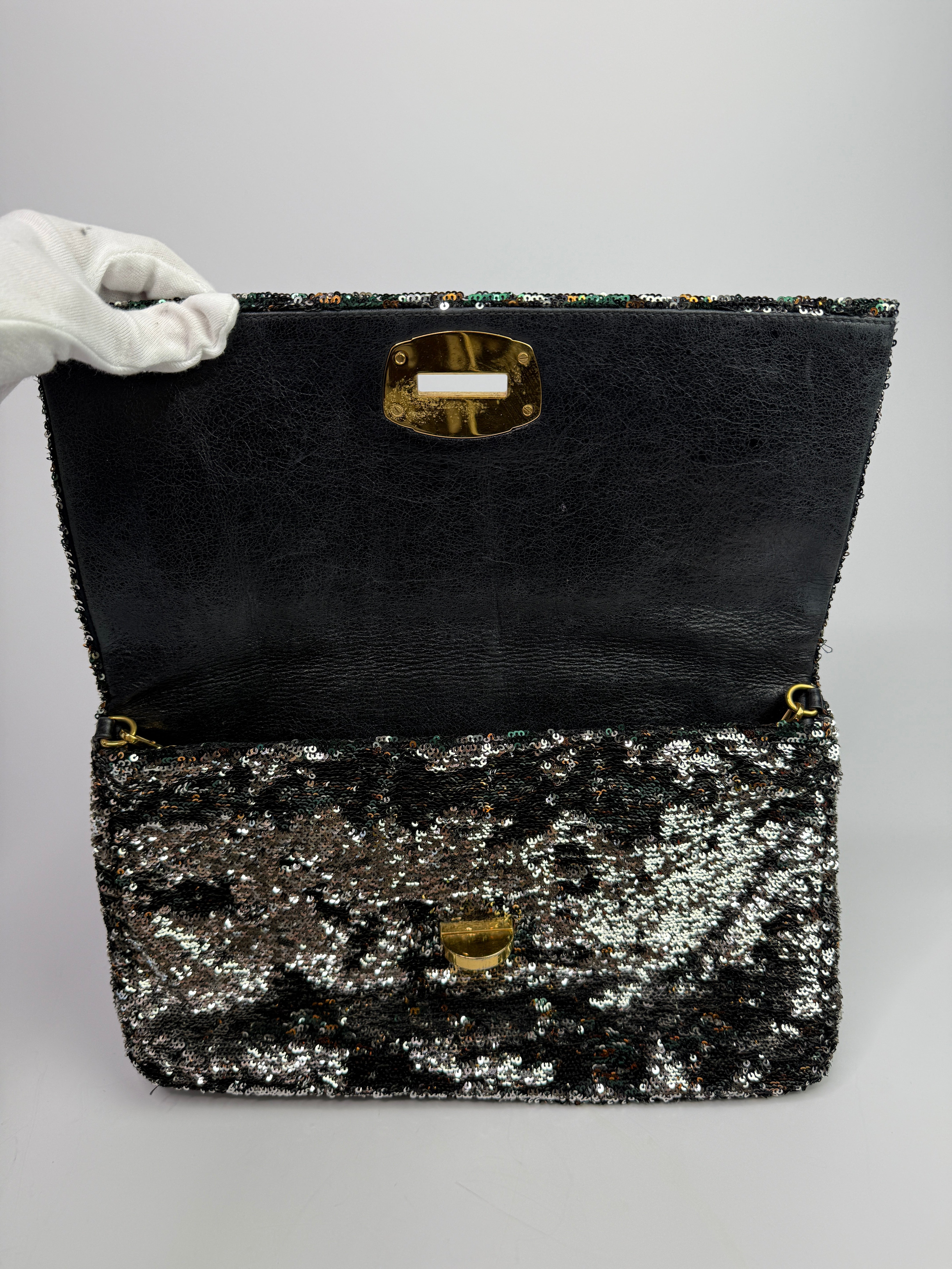 Miu Miu Green Sequin Clutch