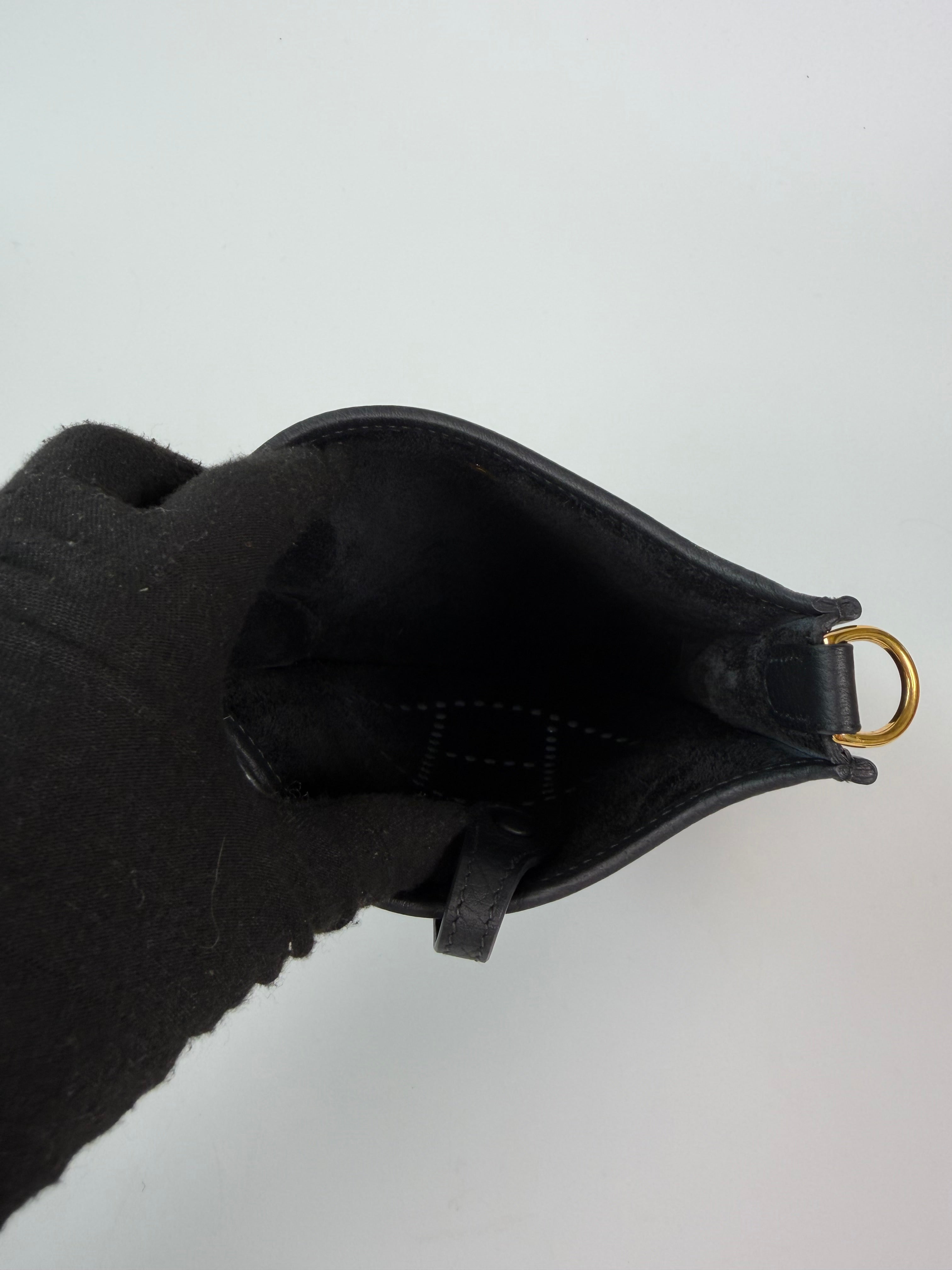 Hermès Evelyne TPM In Black Clemence Leather With Gold Hardware