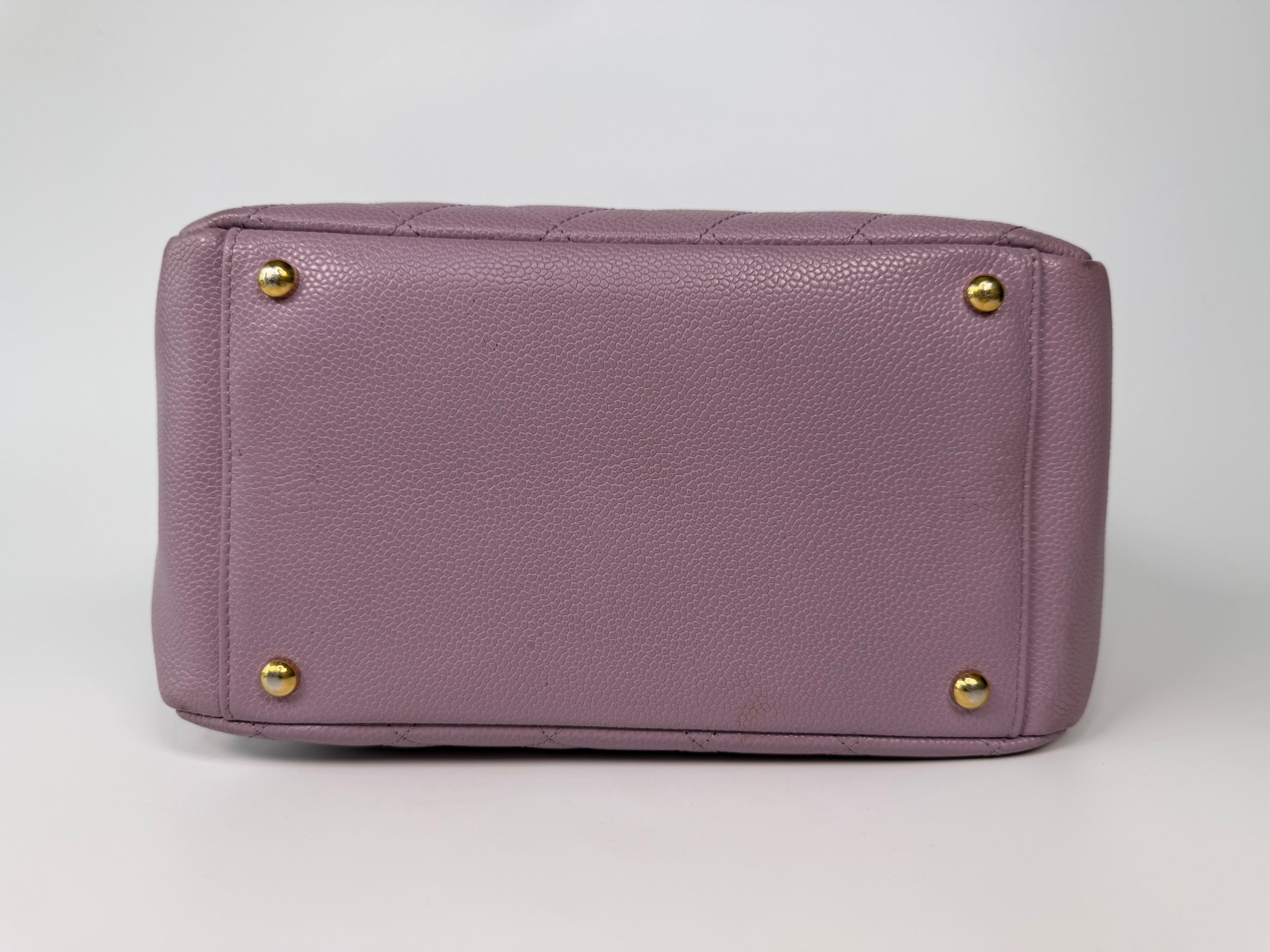 Chanel Petite Timeless Tote In Lilac Caviar Leather With Gold Hardware