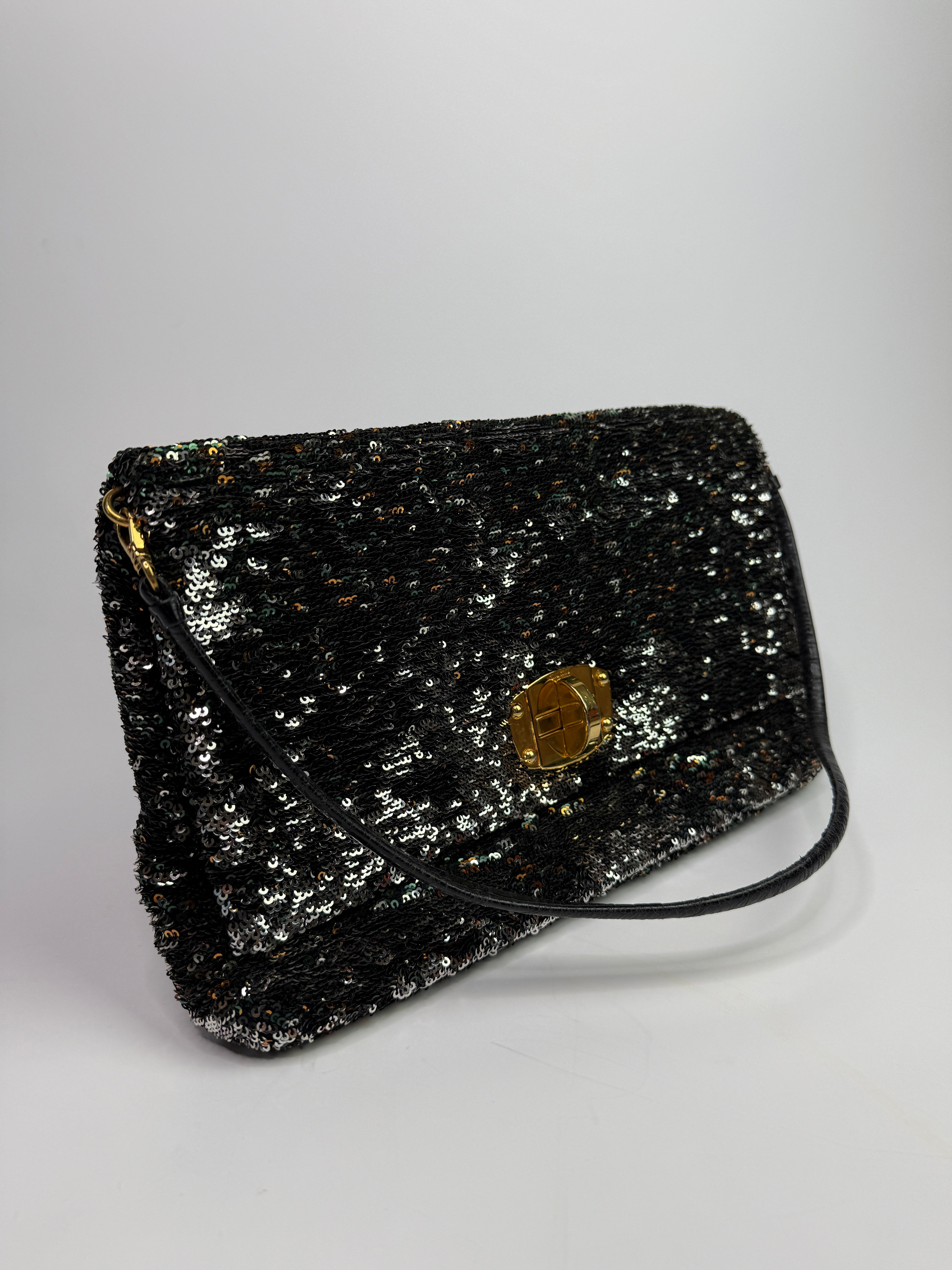 Miu Miu Green Sequin Clutch