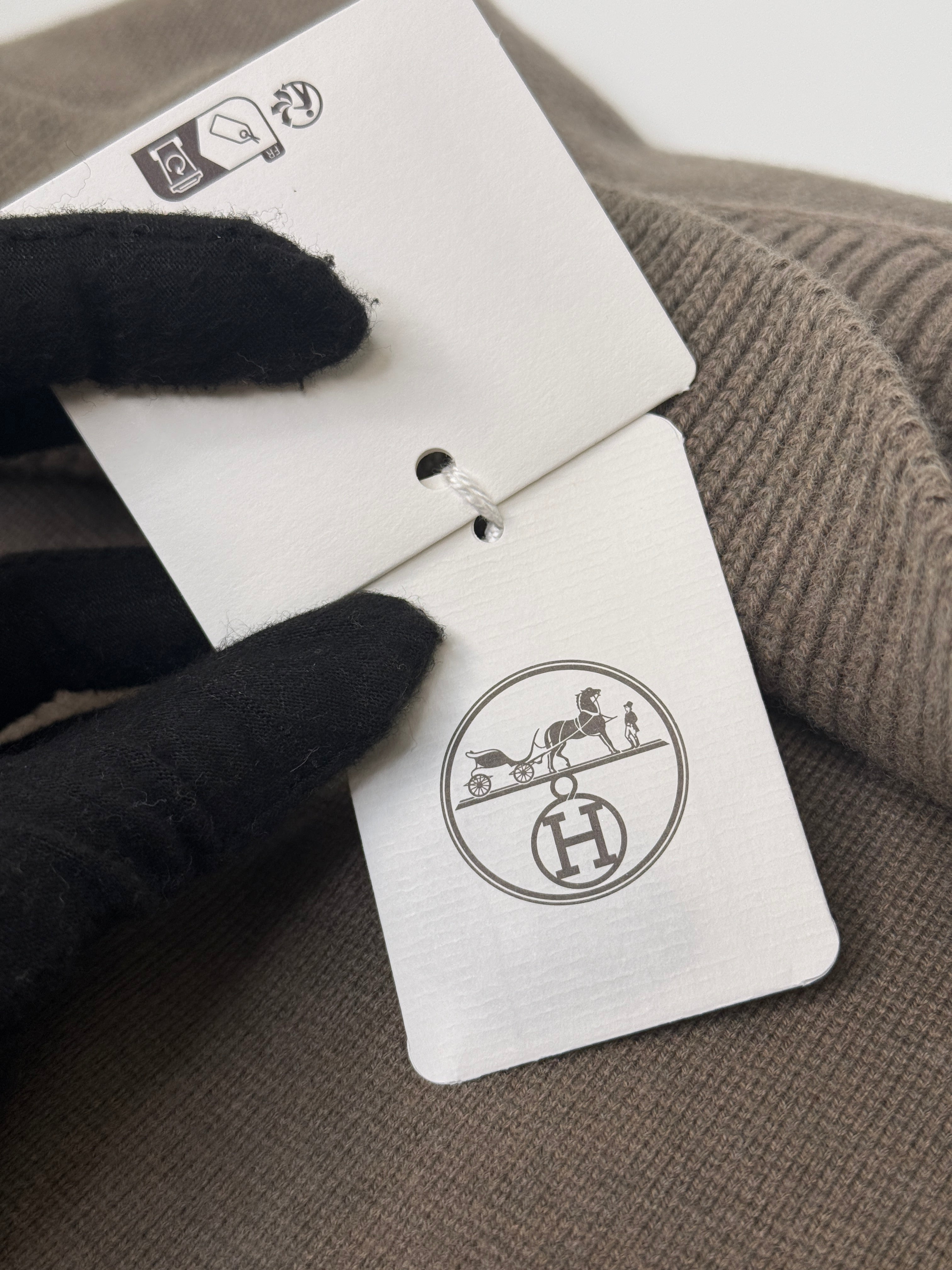 Hermès Knit Zipped Jacket In Gris Etoupe (Size 40/UK12)