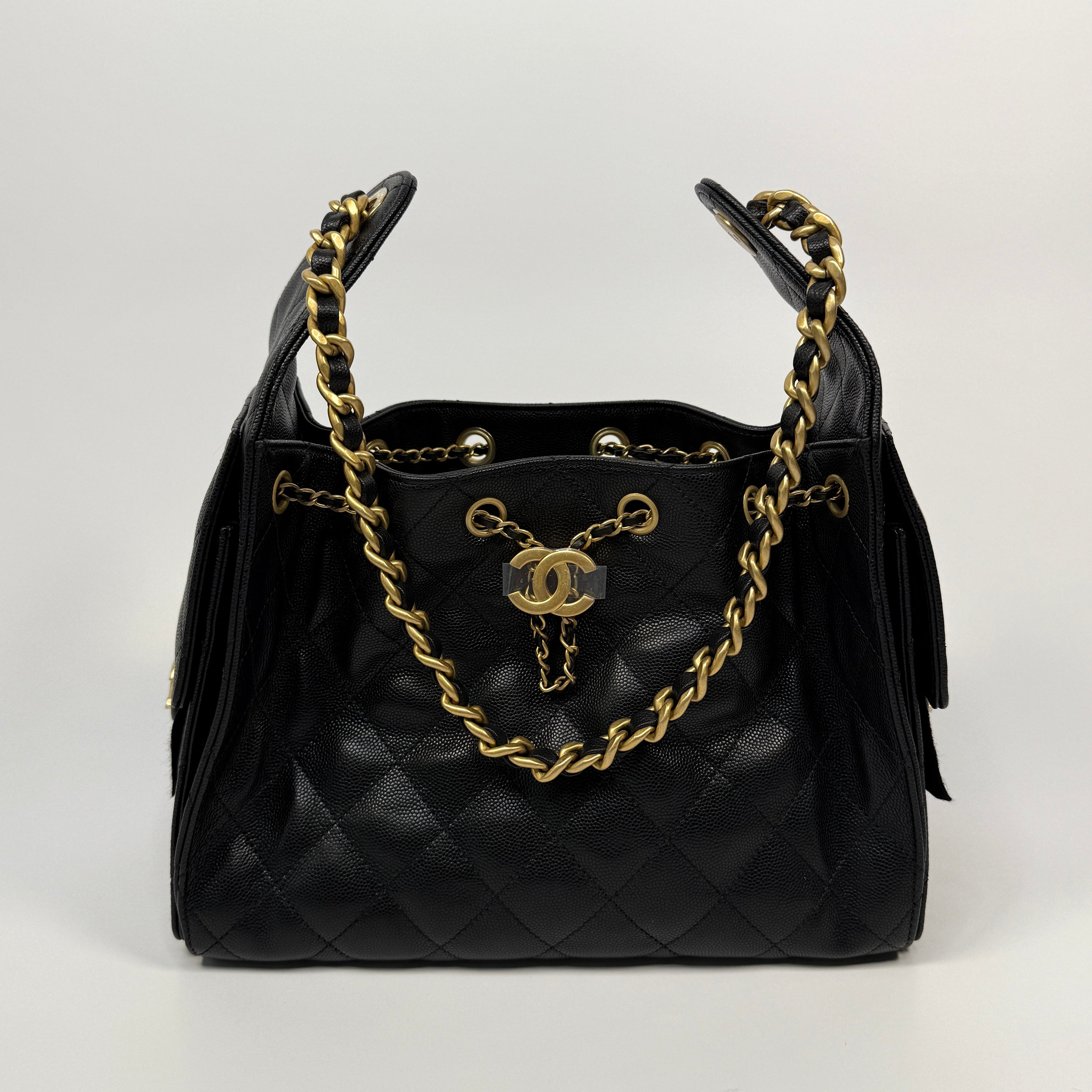 Chanel 25 Small In Black Caviar Leather With GHW