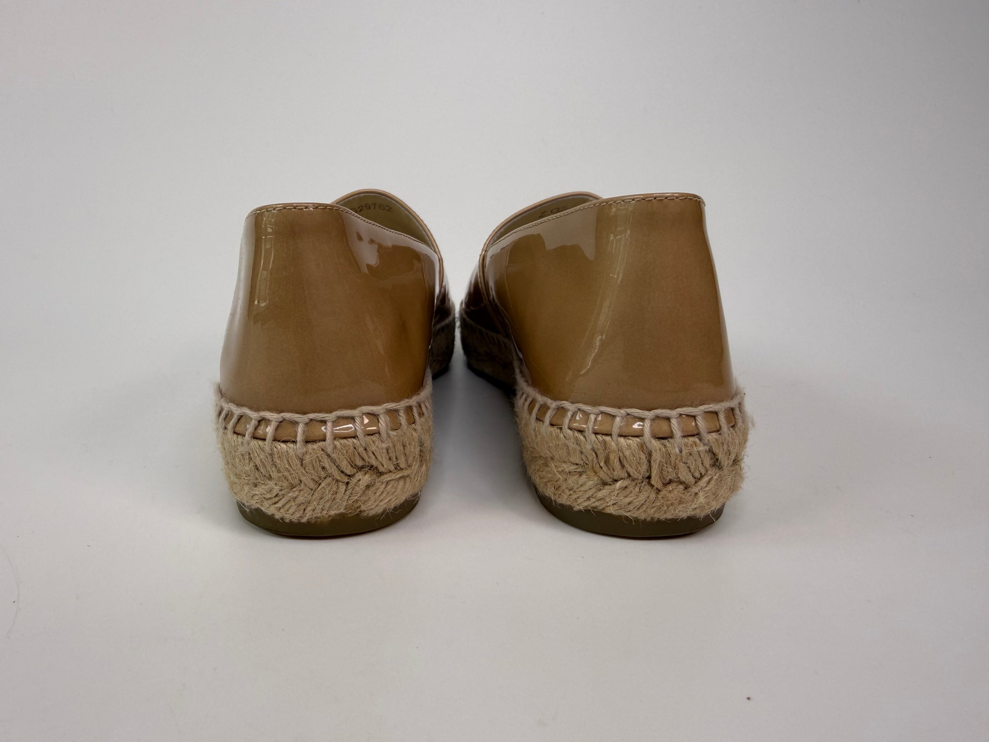 Chanel Espadrilles In Beige Patent Leather (Size 37/UK4) 100% authentic and preloved in excellent condition