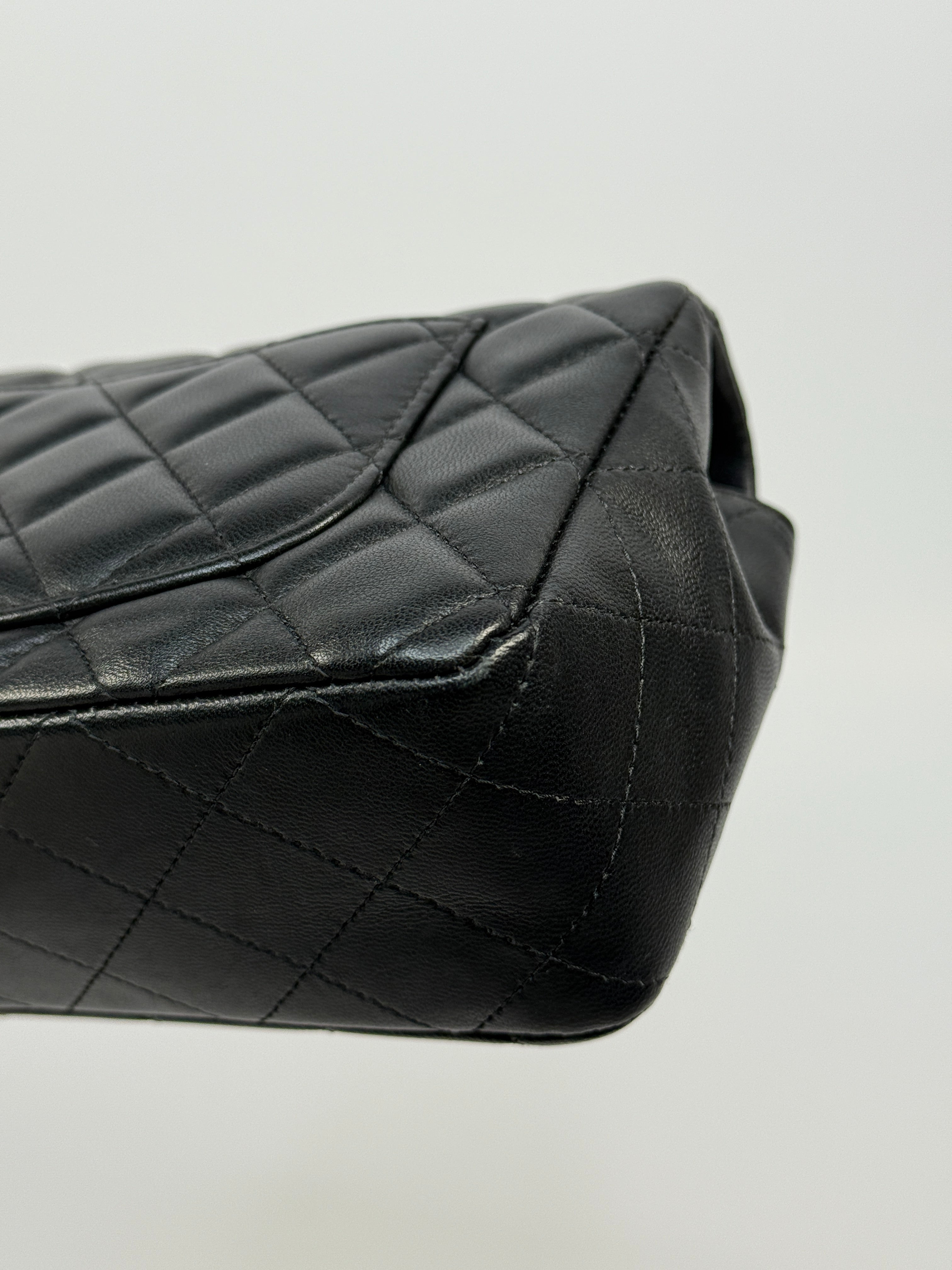Chanel Mini Rectangle In Black Lambskin Silver hardware, authentic and preloved in very good condition