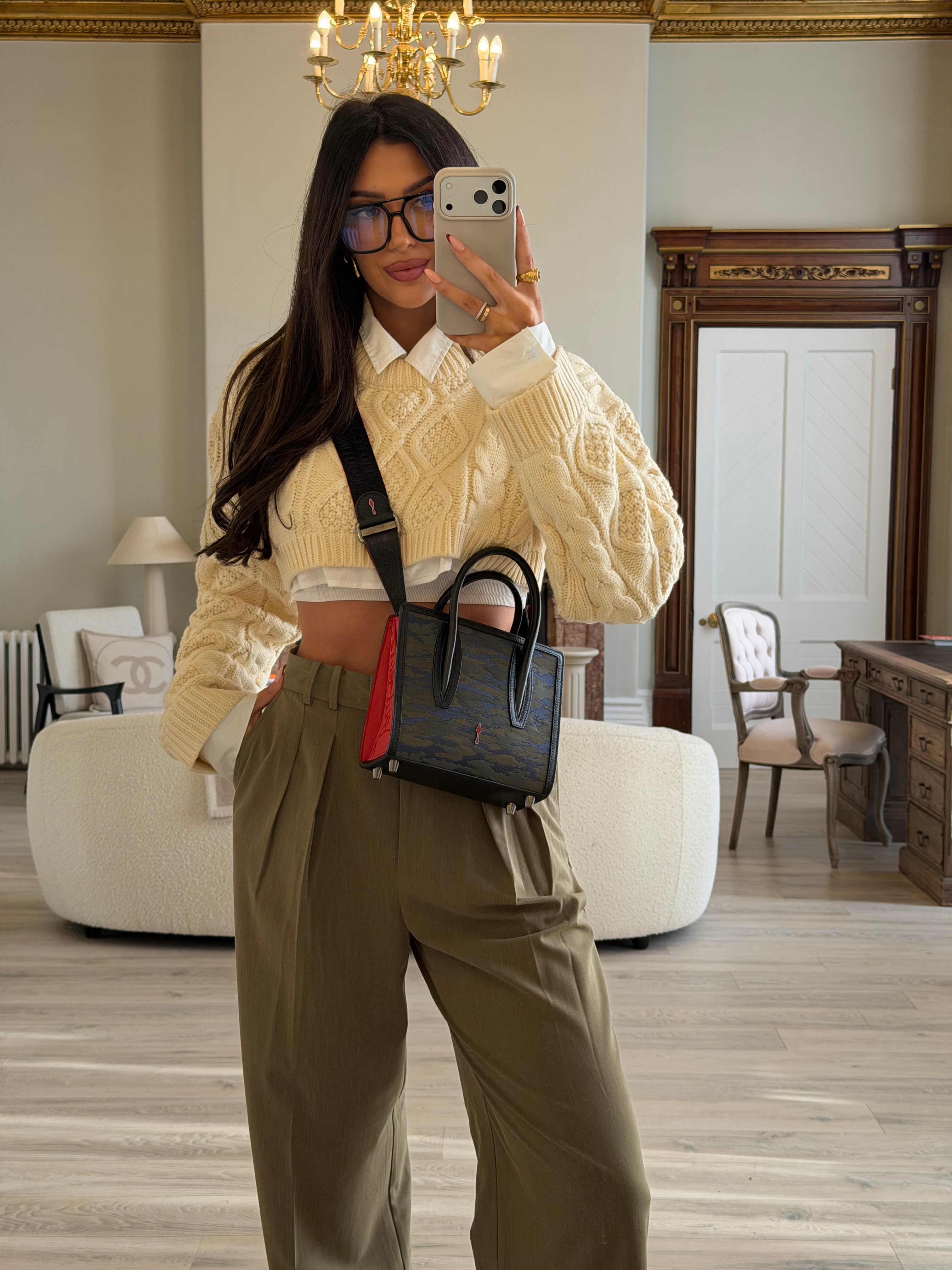 Christian Louboutin Mini Paloma Camo Jacquard Satchel Bag