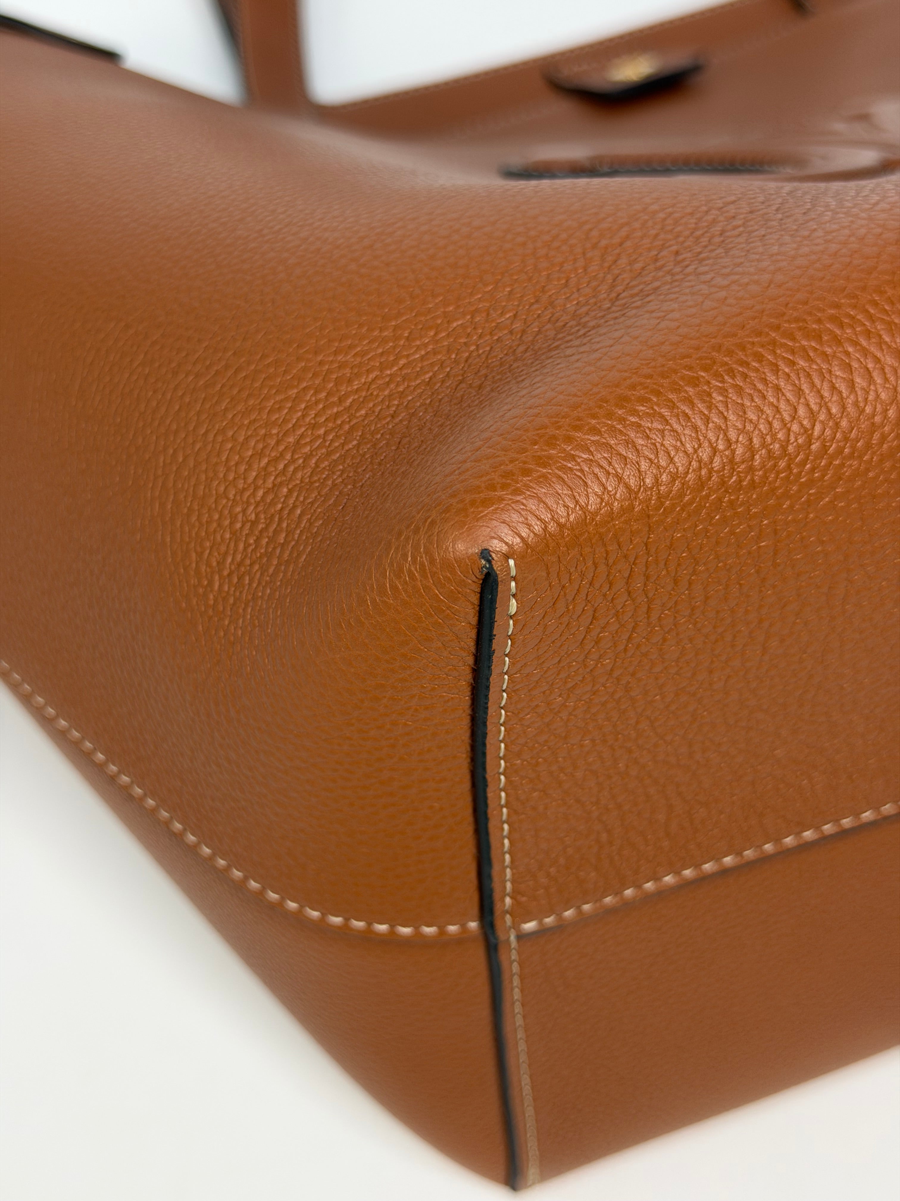 Celine Medium Cabas Anaïs Triomphe In Tan Grained Calfskin. Authentic and preloved in excellent condition