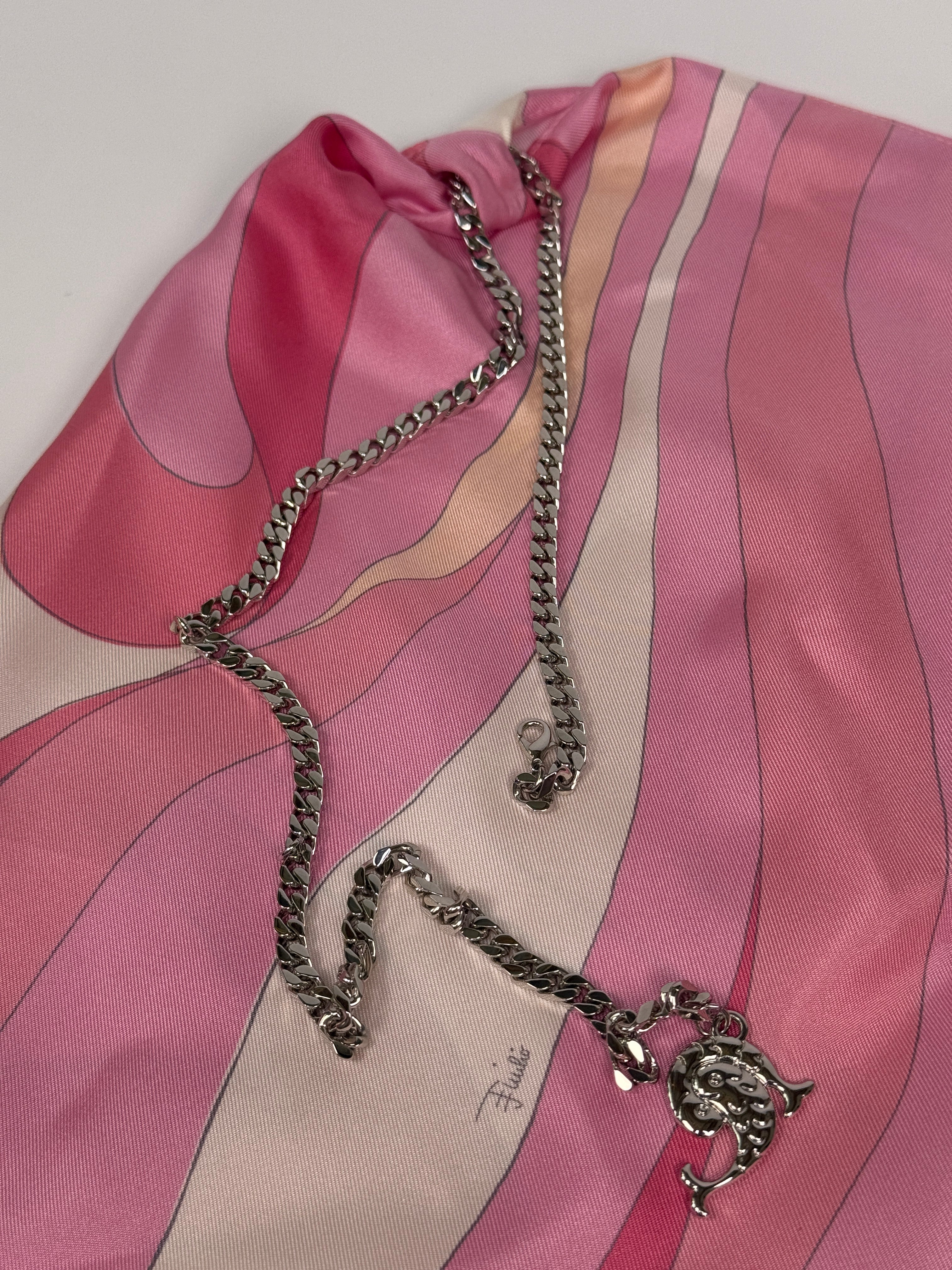 Emilio Pucci Halterneck Print Chain Top
