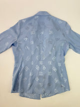 Dolce & Gabbanna Silk jacquard Shirt with all-over DG Logo (Size 46/UK14)