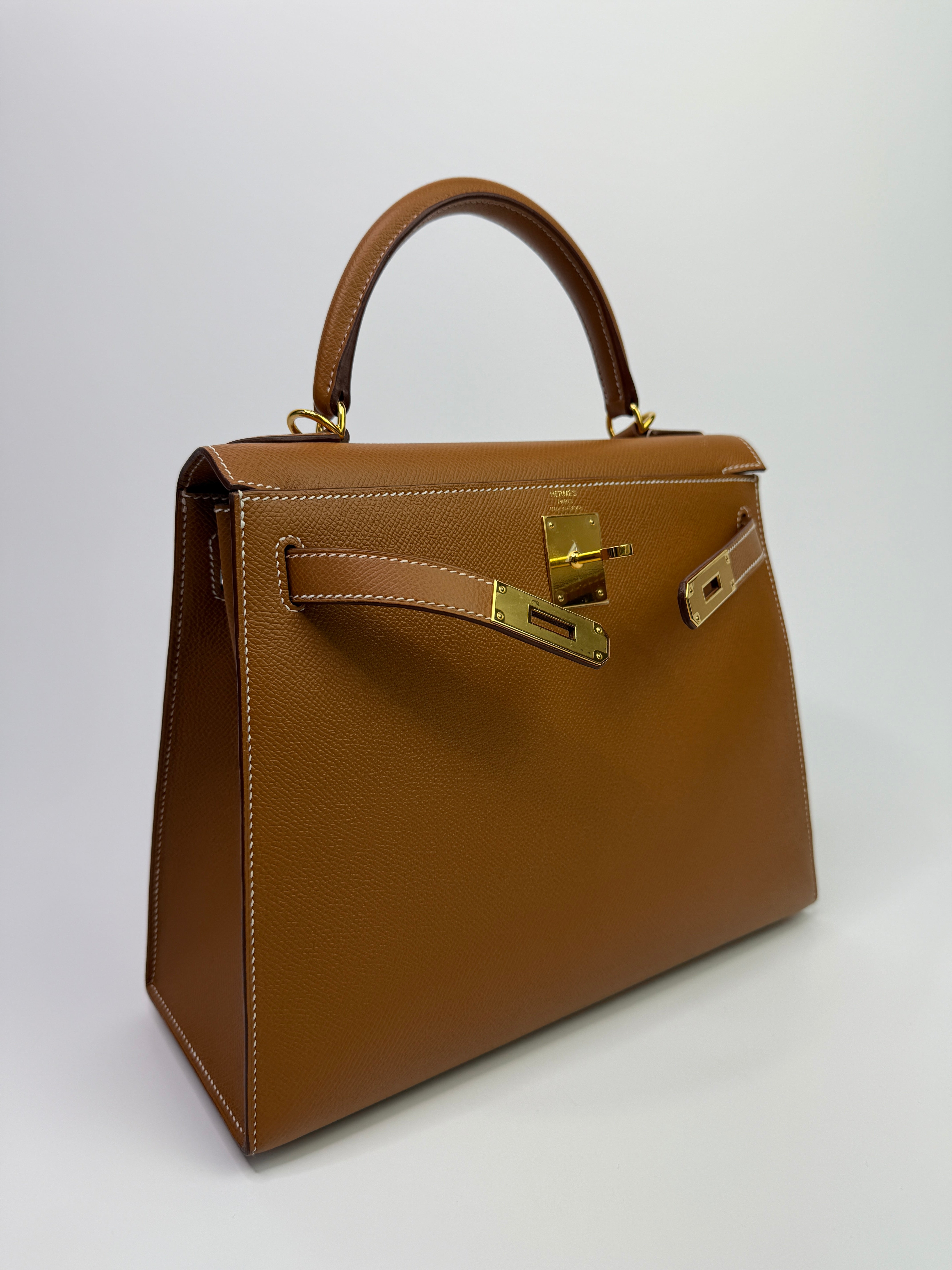 Authentic Pre Loved Hermès Kelly 28 Gold Sellier Epsom Leather With Gold Hardware Excellent Condition