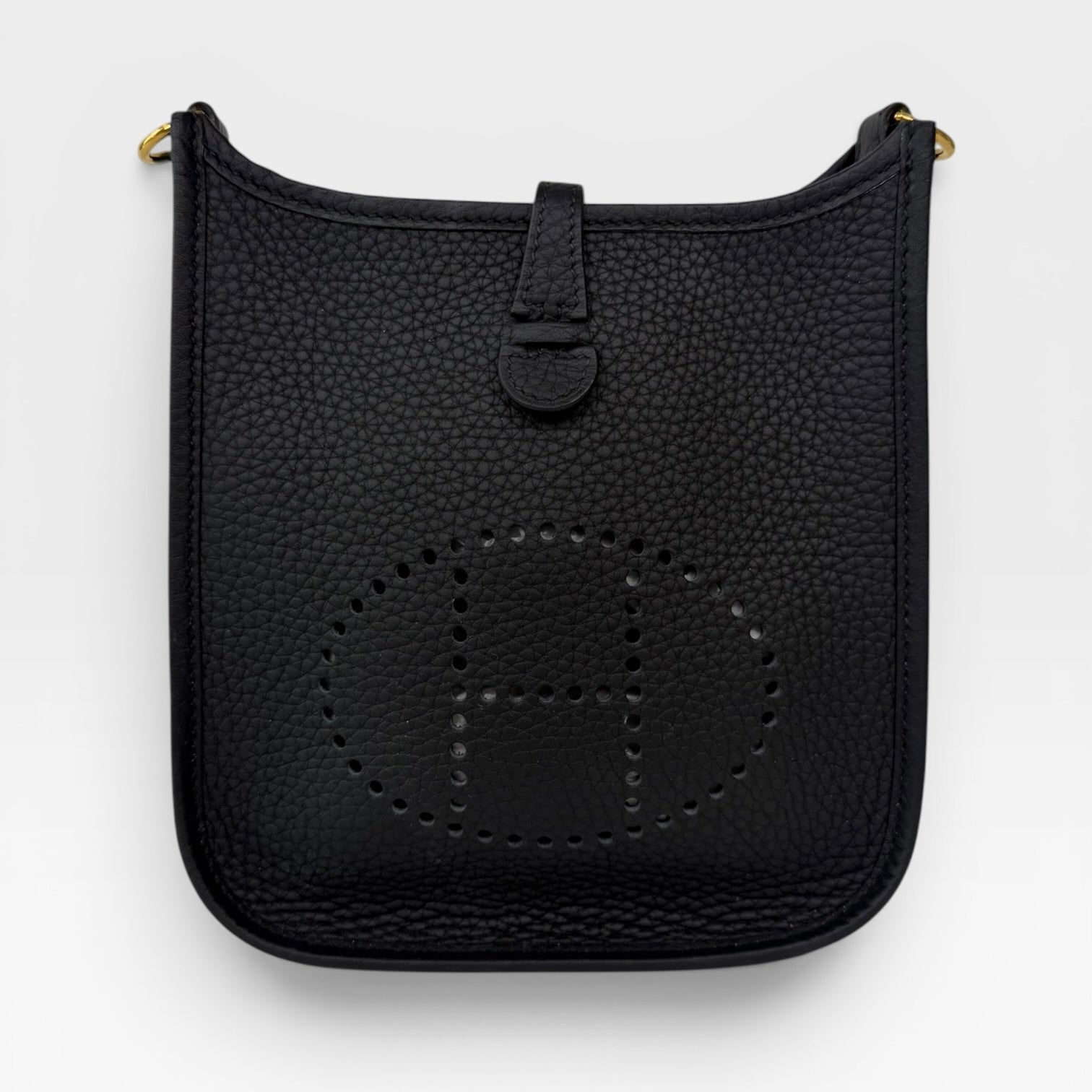 Hermès Evelyne TPM In Black Clemence Leather With Gold Hardware