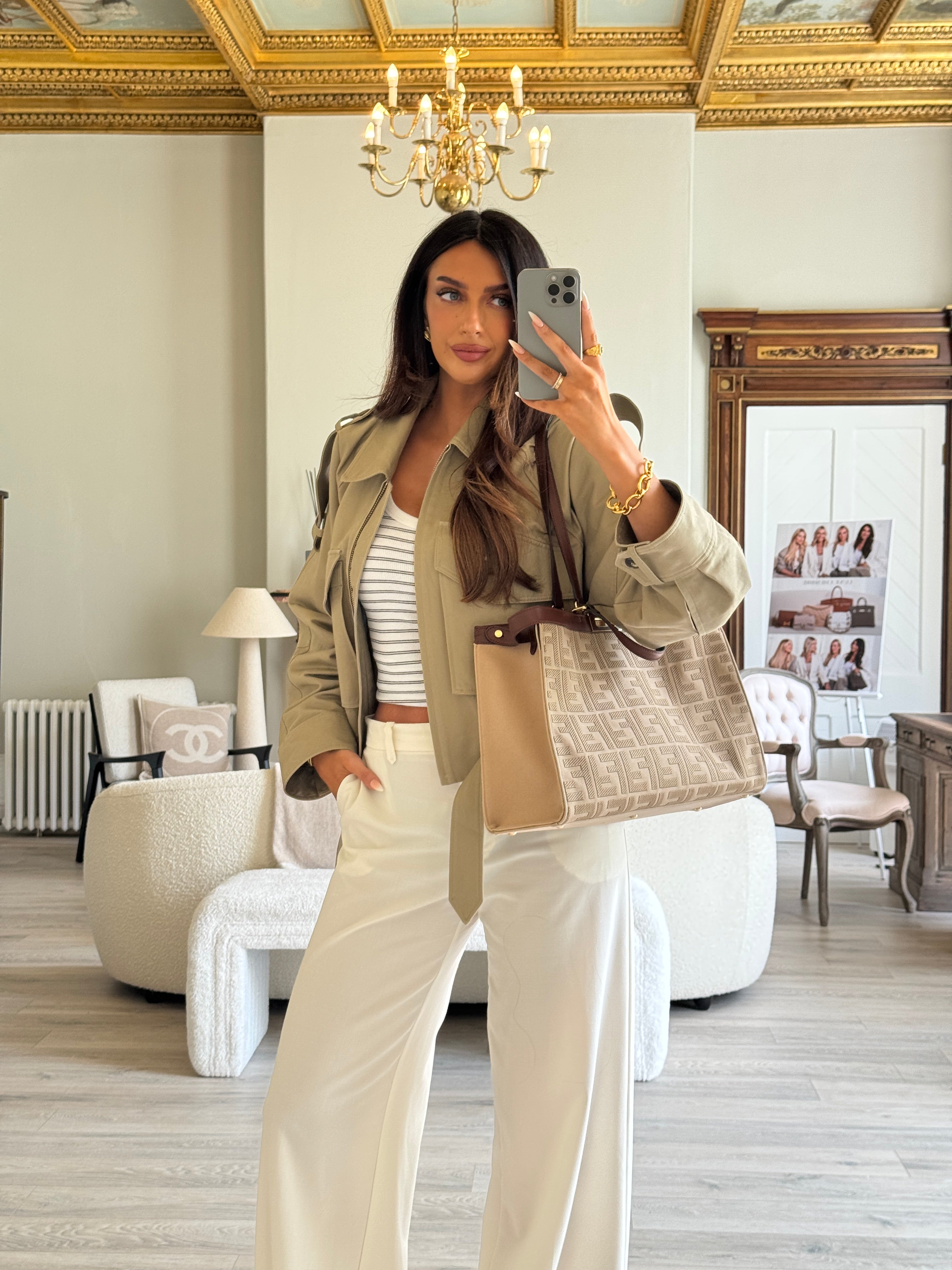 Fendi FF Embroidered Medium Peekaboo X-Tote