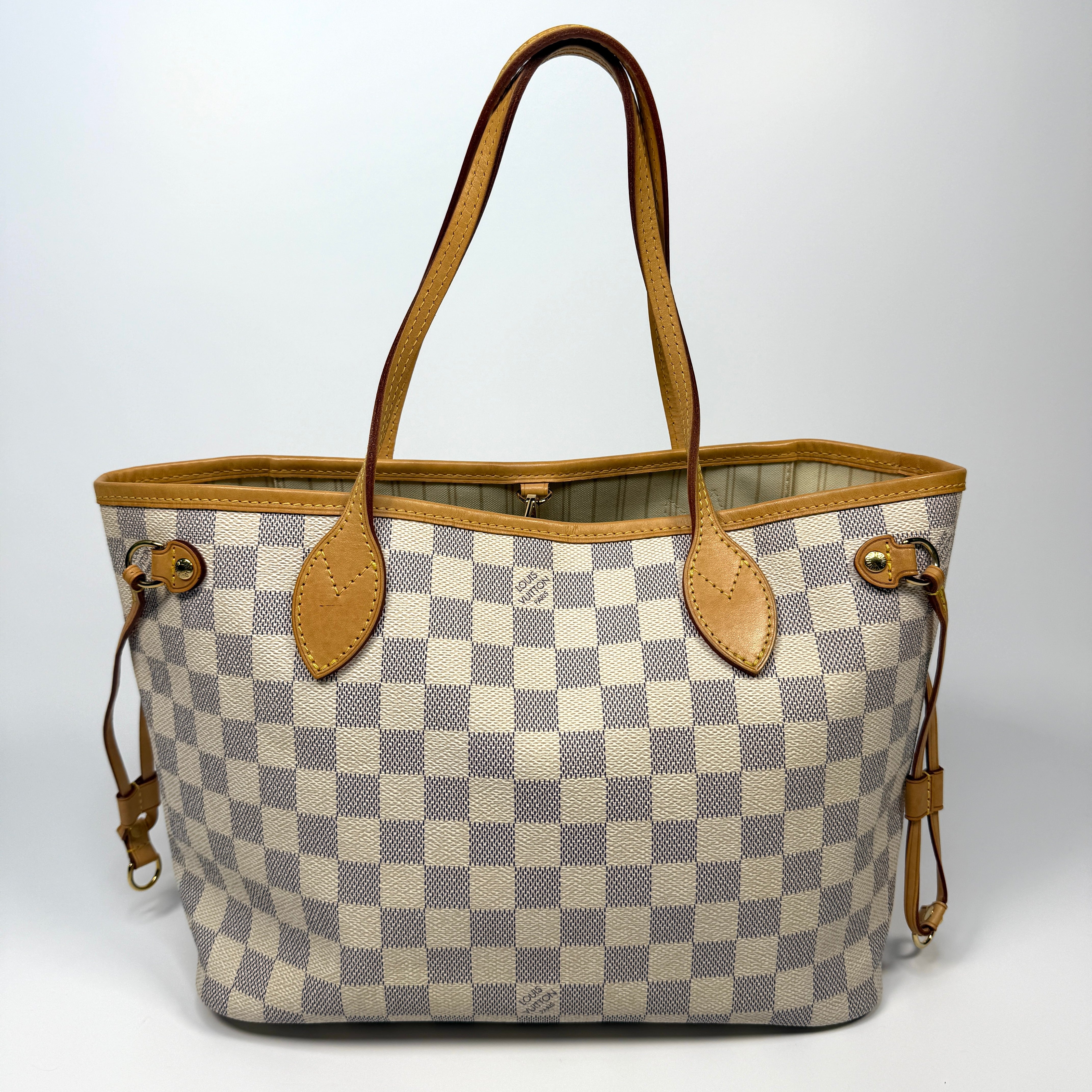 Louis Vuitton Neverfull PM Bag In Damier Azur. Authentic and pre loved in excellent condition