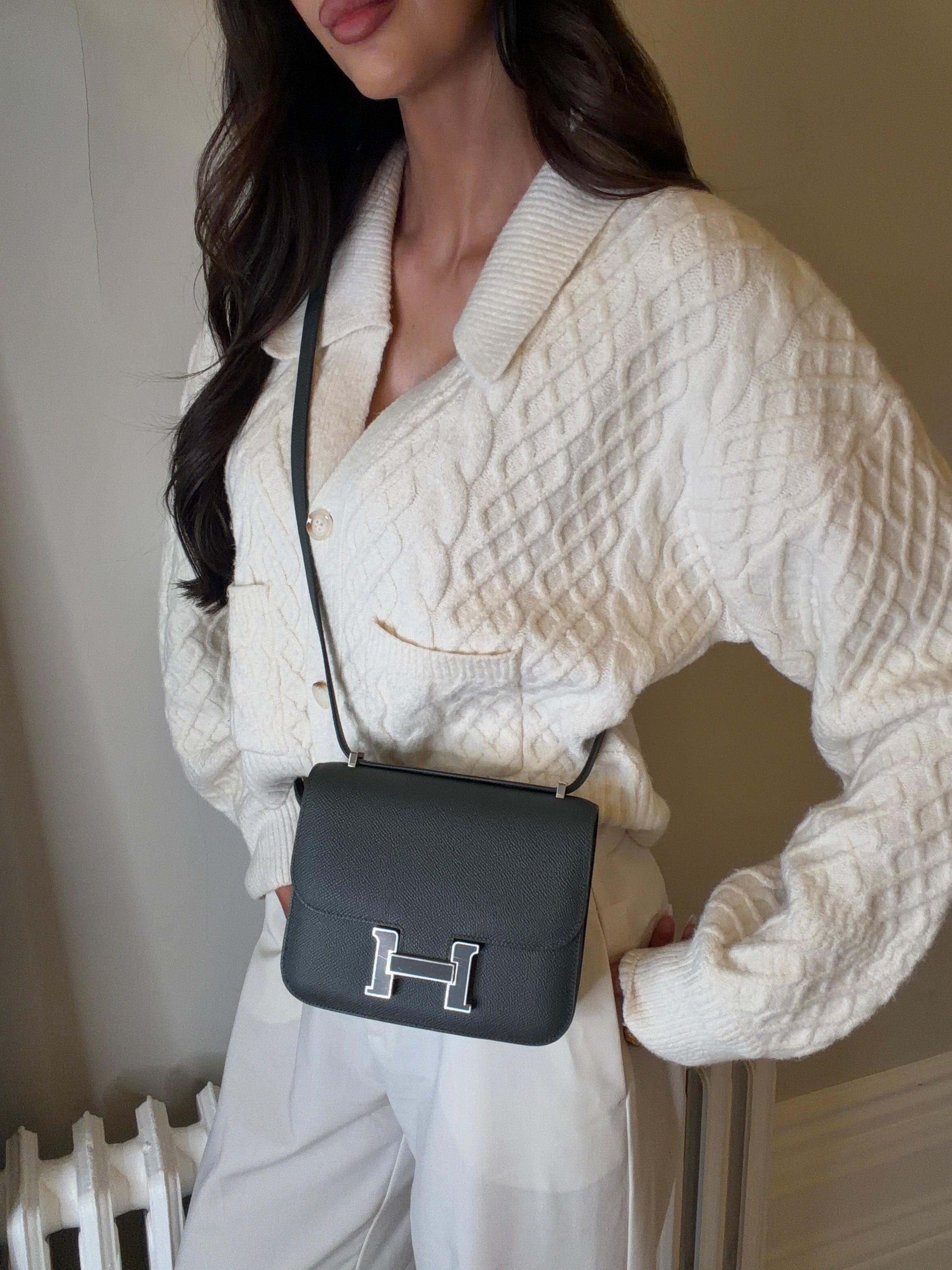 Hermès Constance 18 In Vert Mangrove Epsom Leather With Lacquered Hardware new condition authentic and preloved