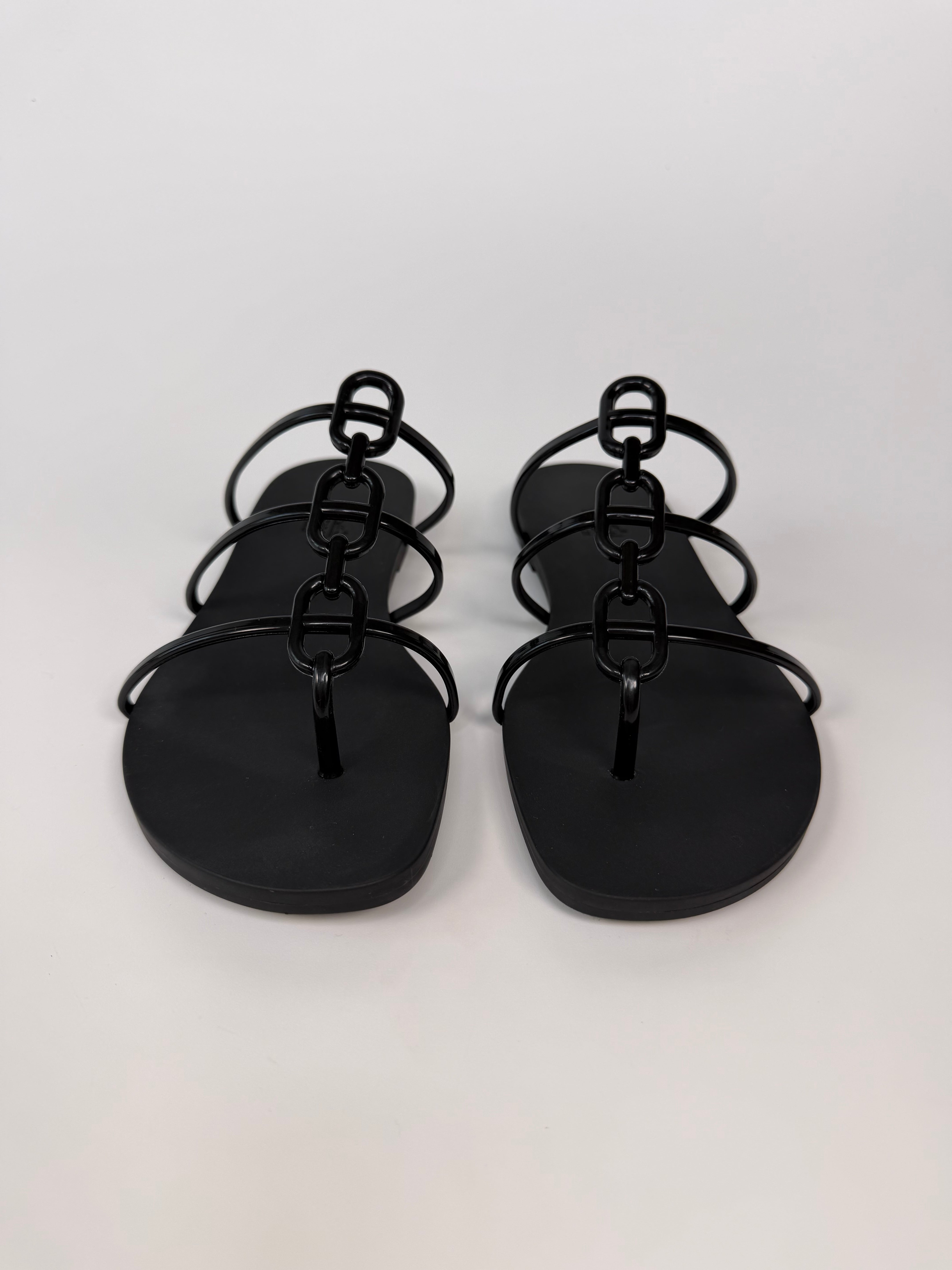 Hermès Mykonos Sandals In Black Size 37/UK4