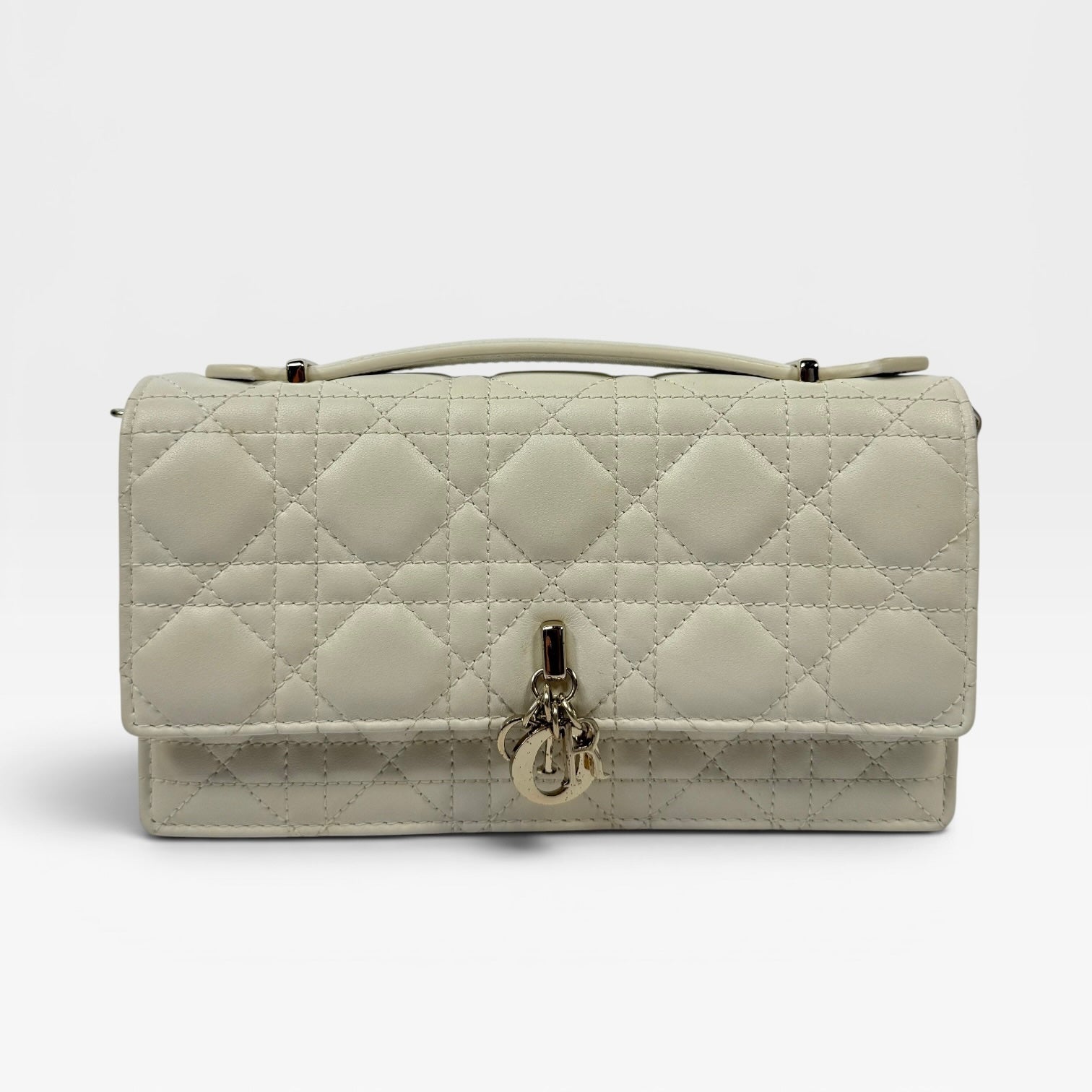 Christian Dior My Dior Mini Bag In Latte With Pale Gold Hardware