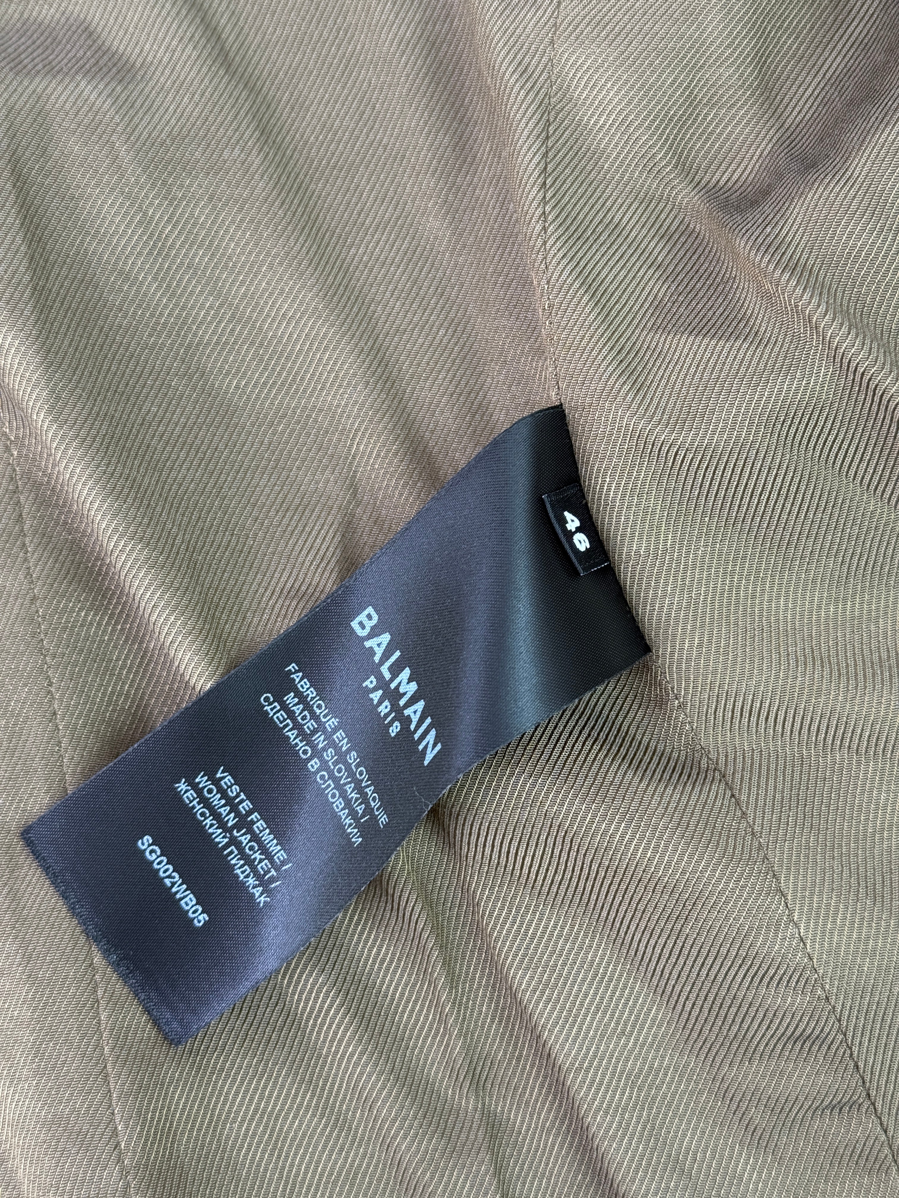 Balmain Khaki Blazer (Size FR46/UK18)