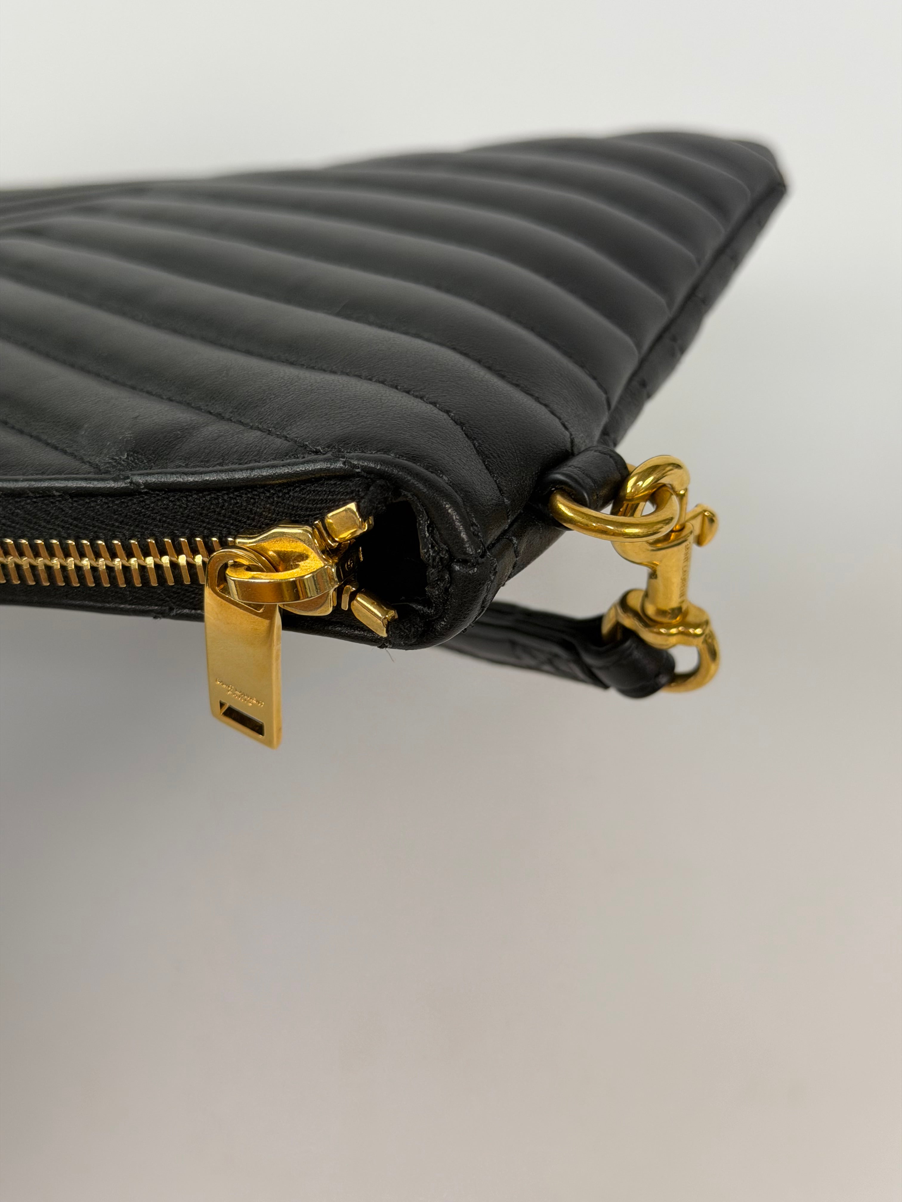 Saint Laurent Cassandre Matelassé Leather Pouch 100% authentic and preloved in excellent condition