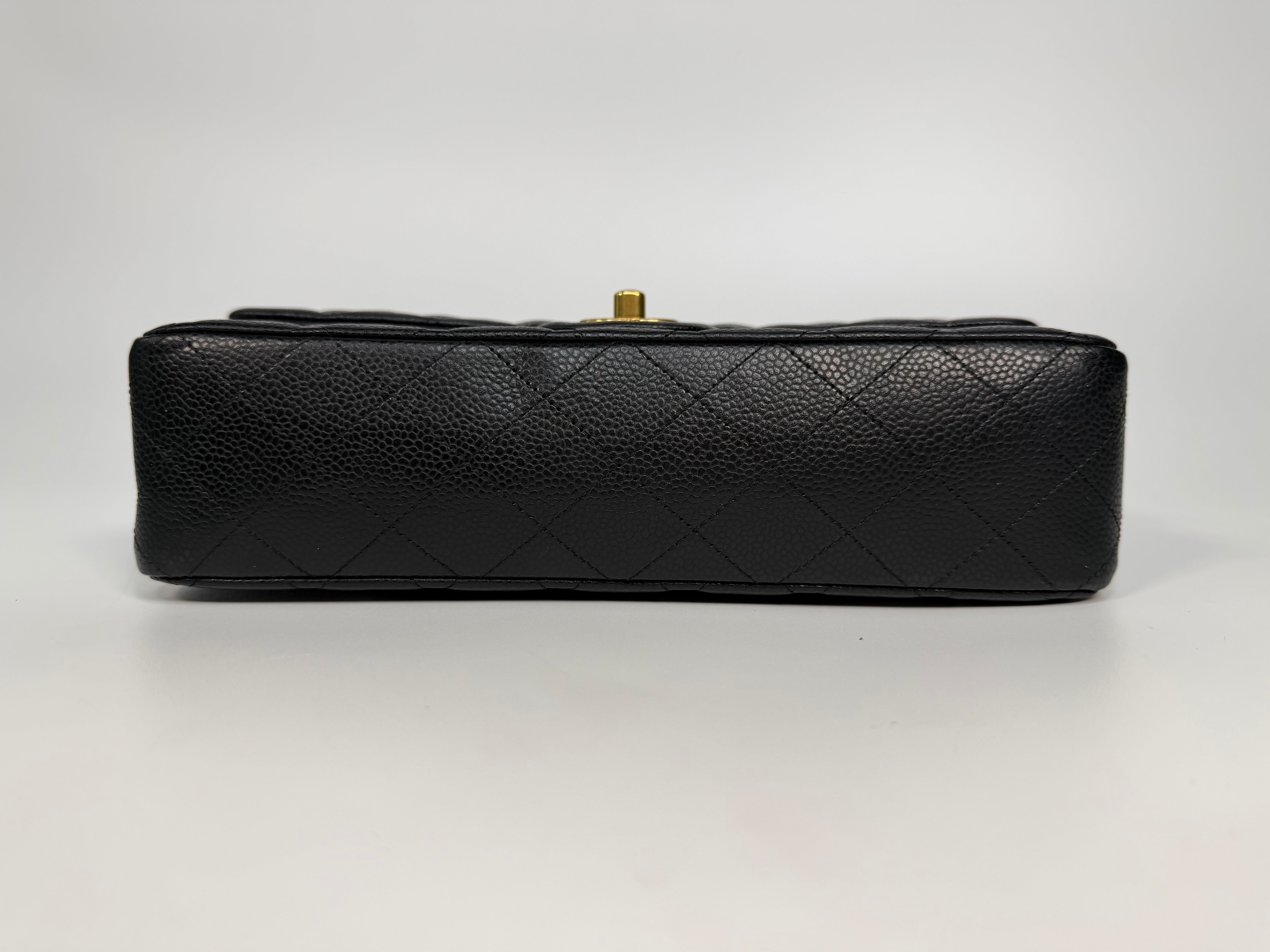 Chanel Medium Classic Double Flap Black Caviar Leather With Gold Hardware. Authentic and preloved in excellent condition