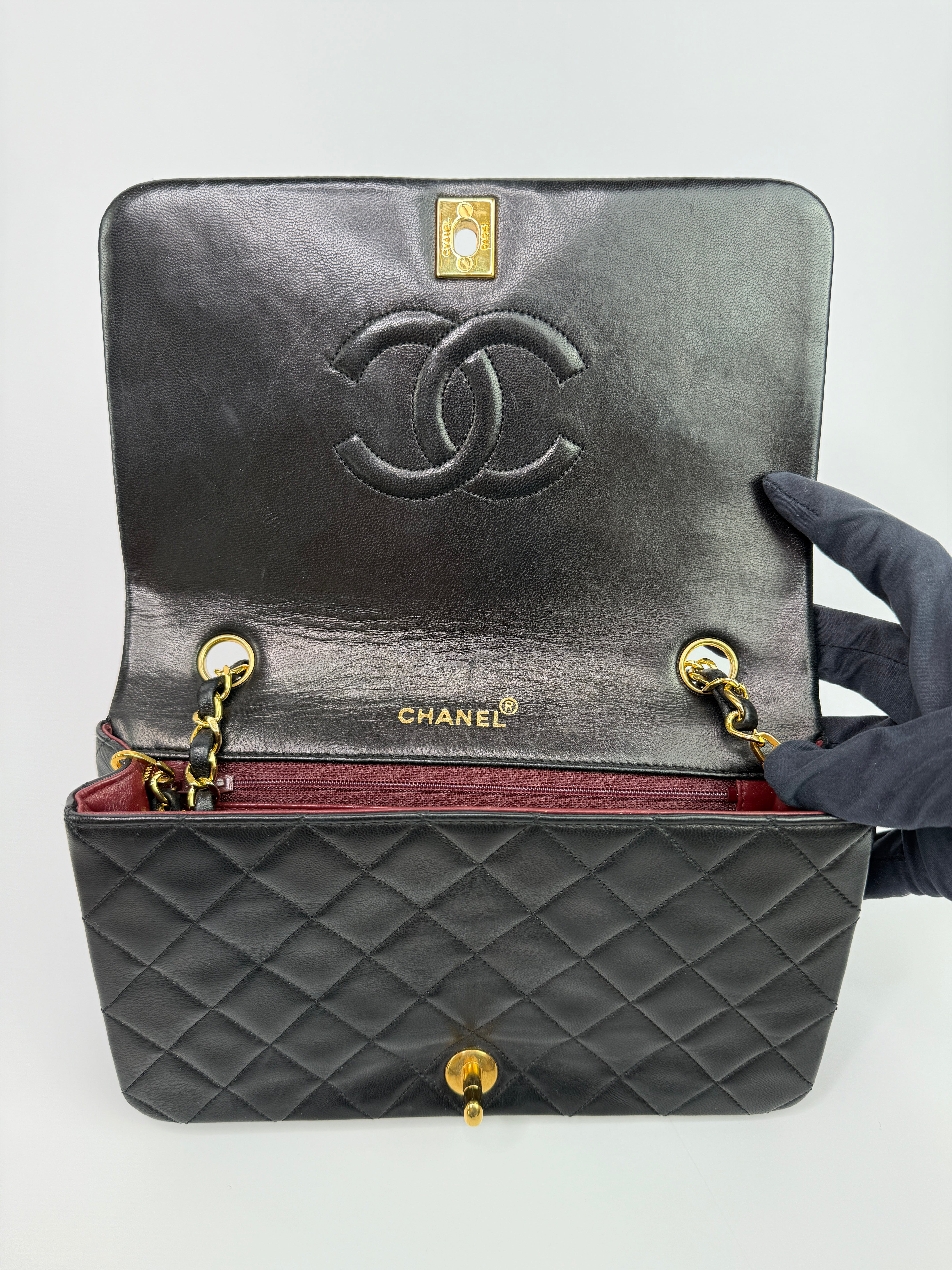 Chanel Vintage Black Lambskin Flap Bag