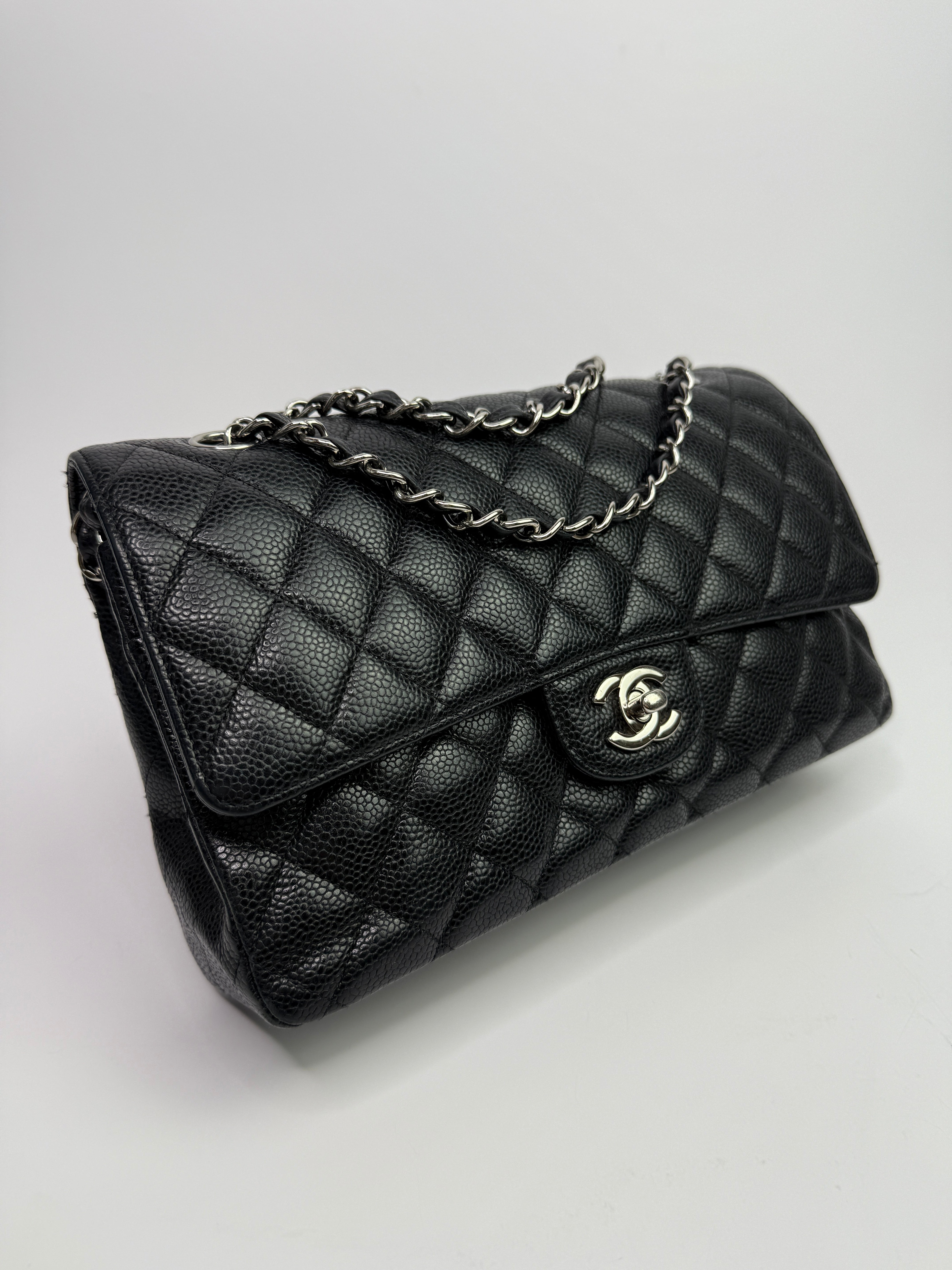 Chanel Medium Classic Double Flap Black Caviar Leather With SHW