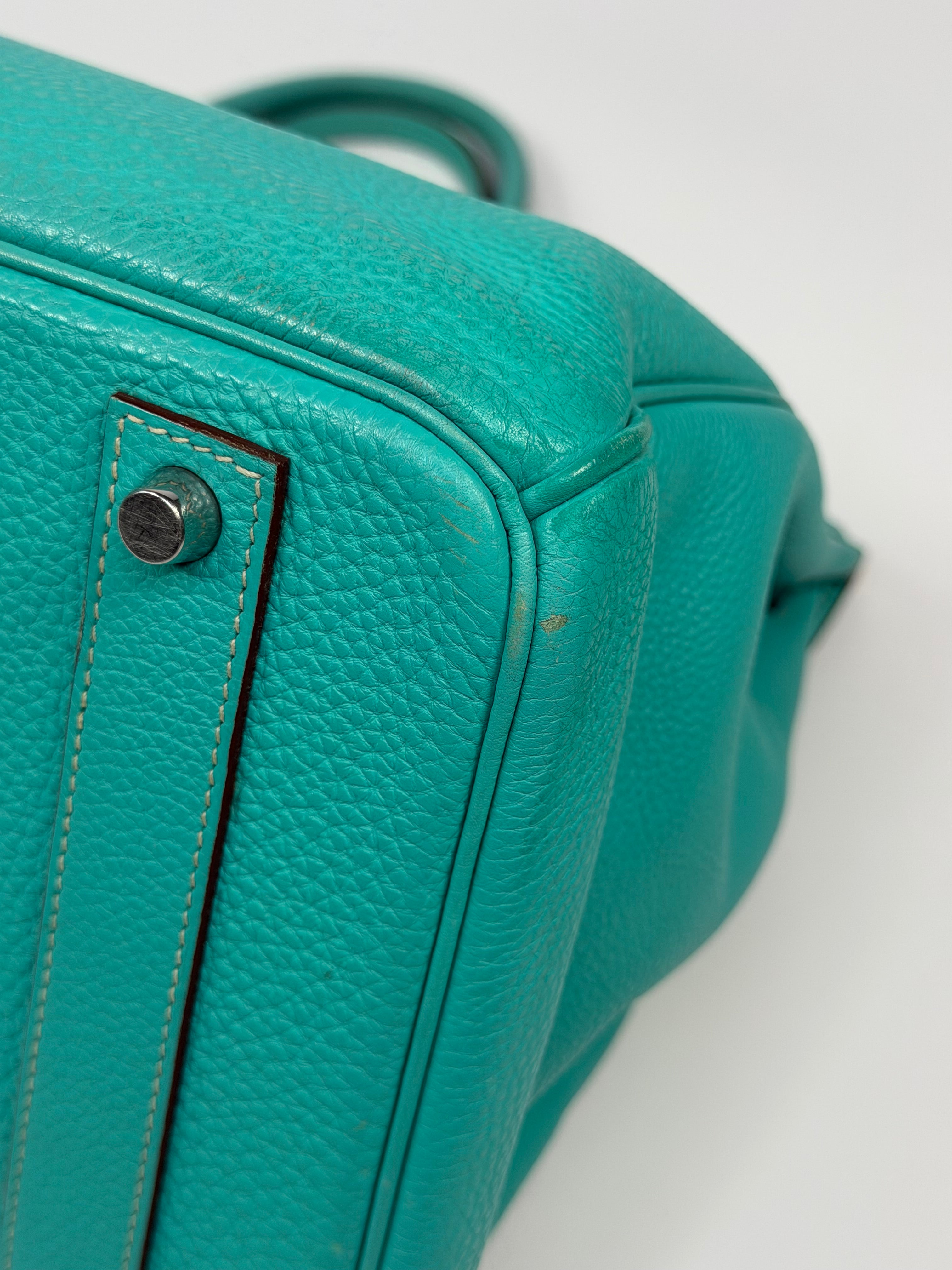 Hermès Birkin 40 In Bleu Lagoon Togo Leather With Palladium Hardware