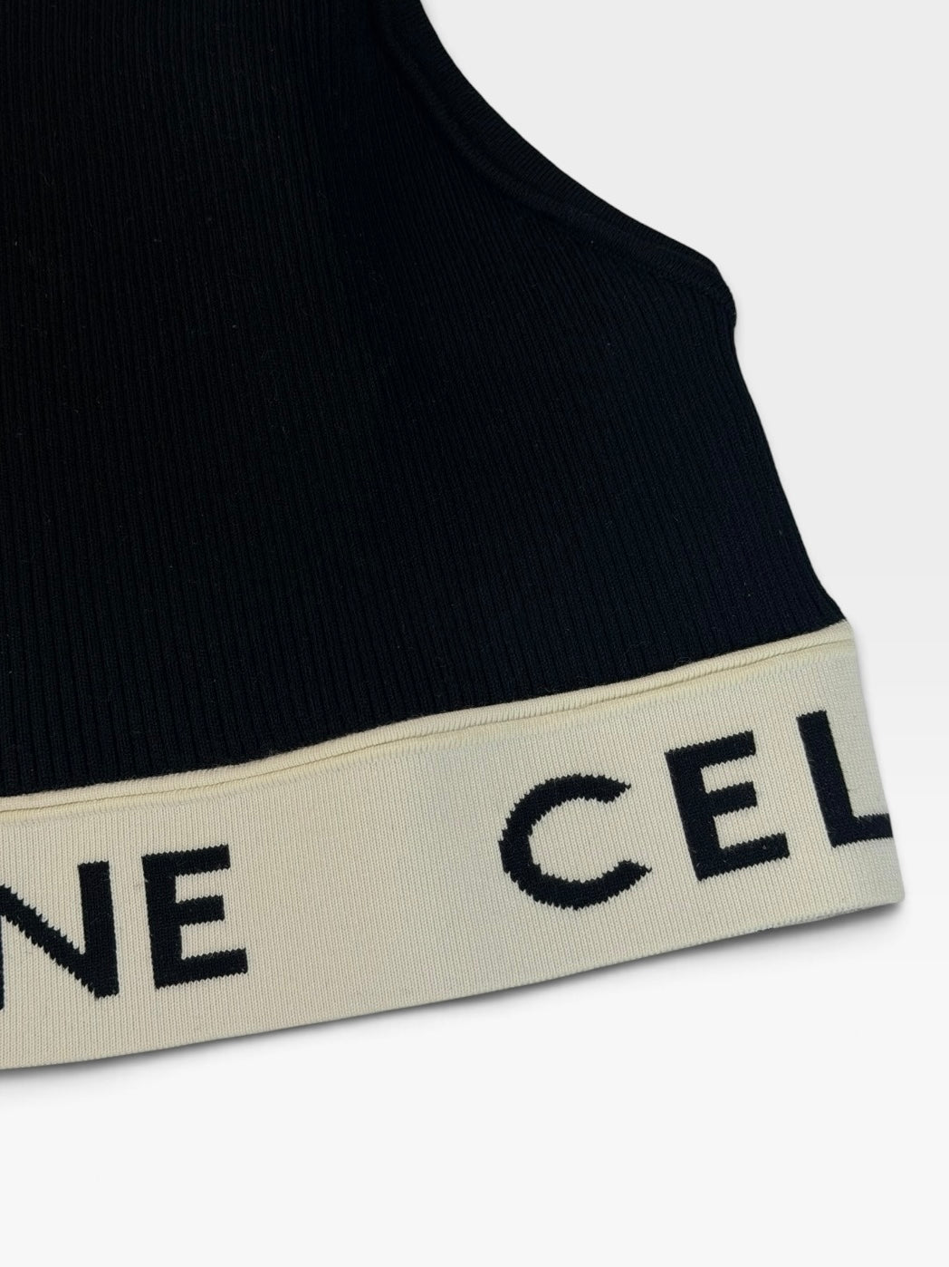 Celine Logo Crop Top (Size S/ UK 8). 100% authentic and preloved in excellent condition