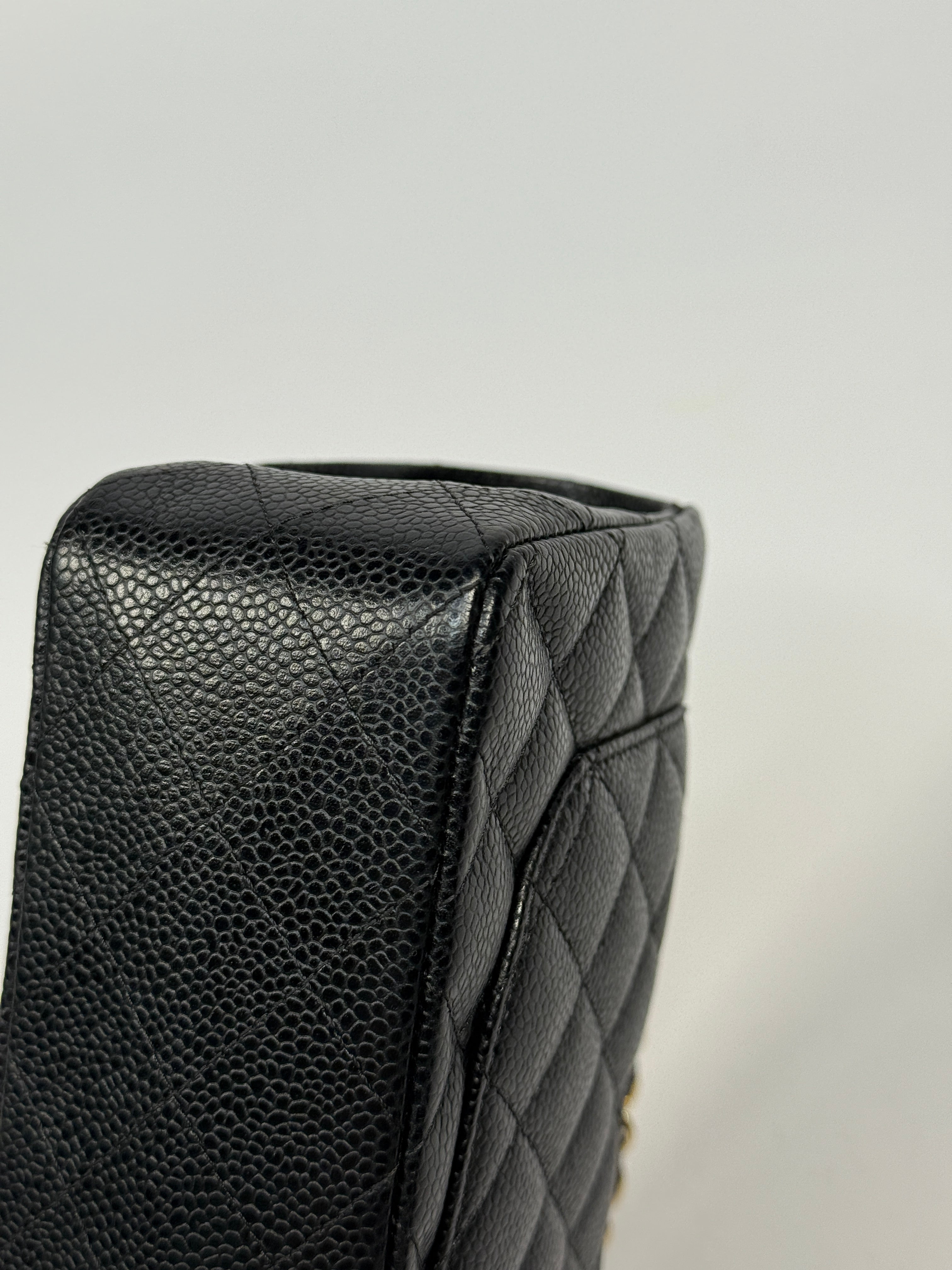 Chanel Small Classic Double Flap In Black Caviar Leather With GHW