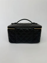 Chanel Vanity Case In Black Caviar Leather With GHW